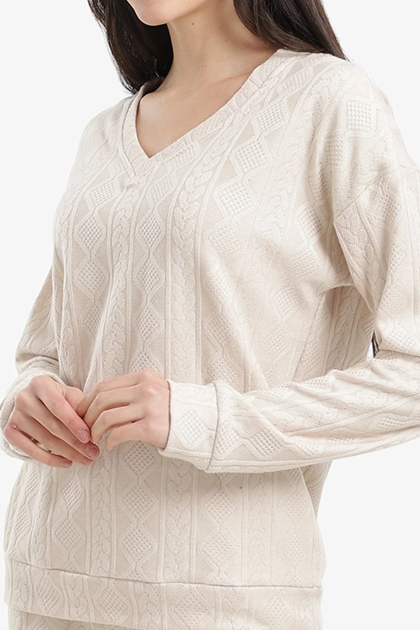 Carina - Cable Knit Pattern Pyjama Set 12