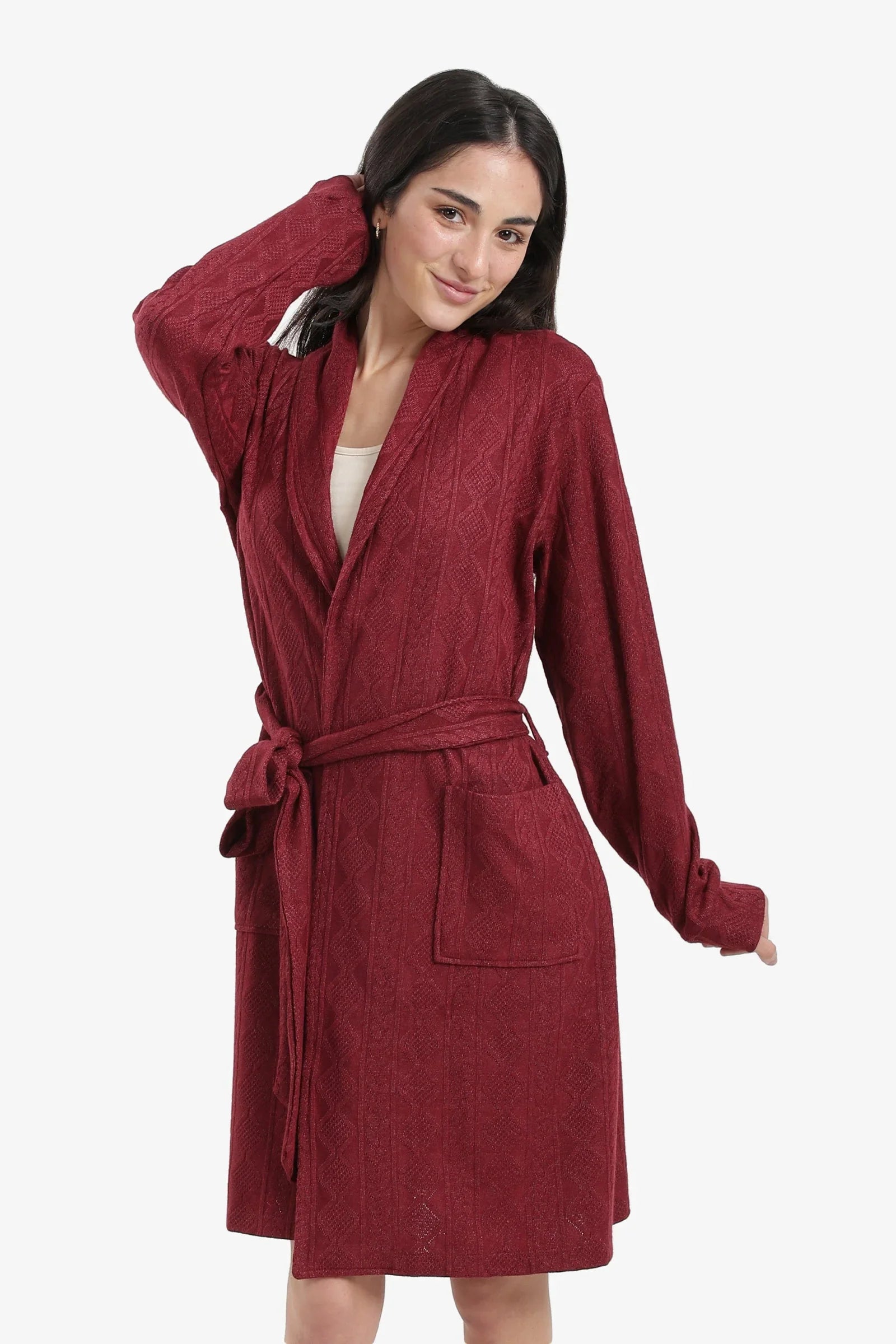 Carina - Self-Pattern Relaxed Robe 1