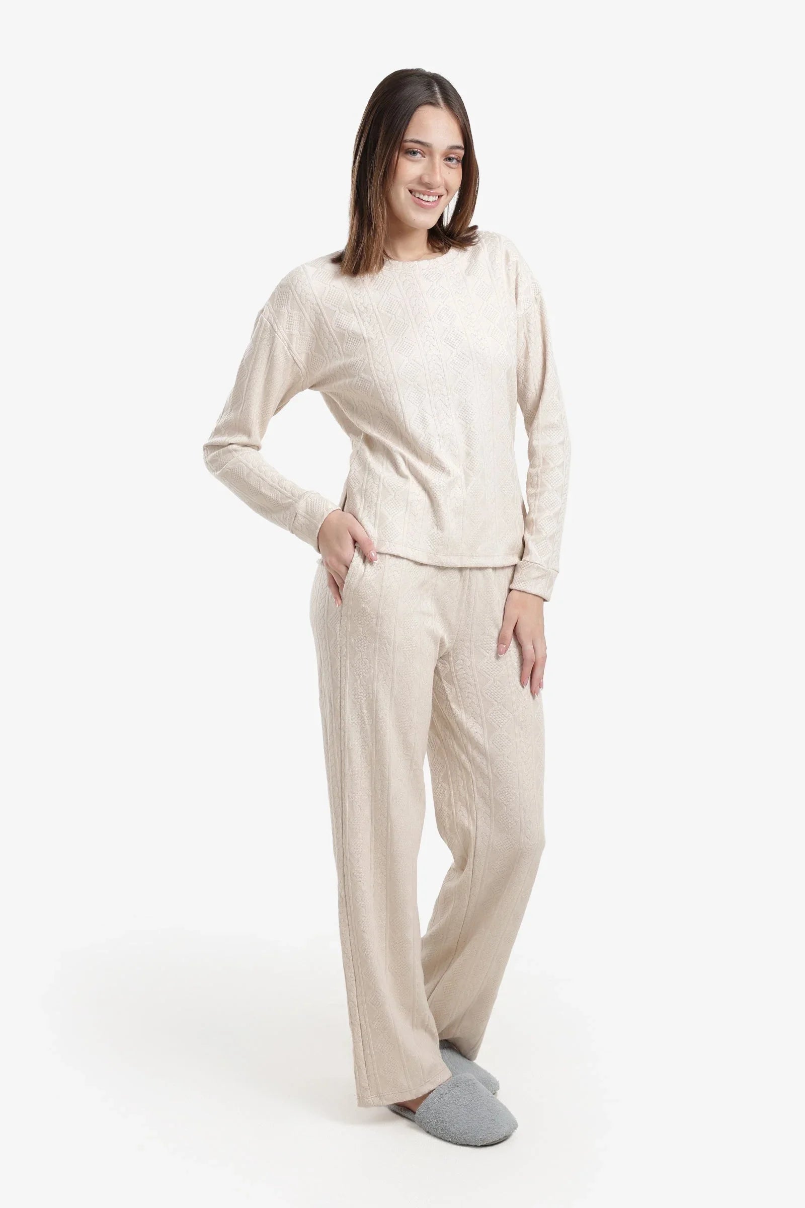 Carina - Self-Pattern Relaxed Pyjama Set 5