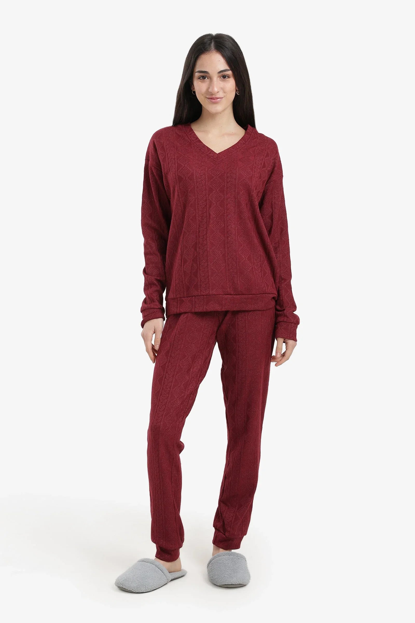 Carina - Cable Knit Pattern Pyjama Set 1