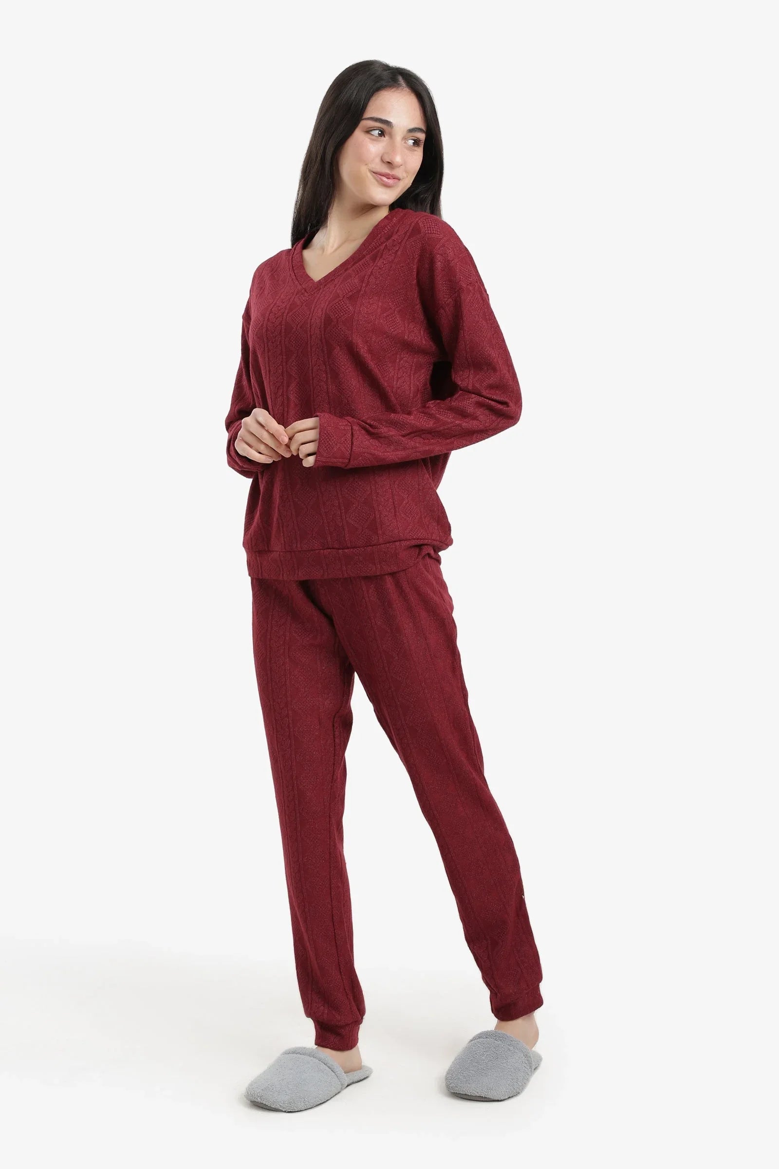 Carina - Cable Knit Pattern Pyjama Set 2