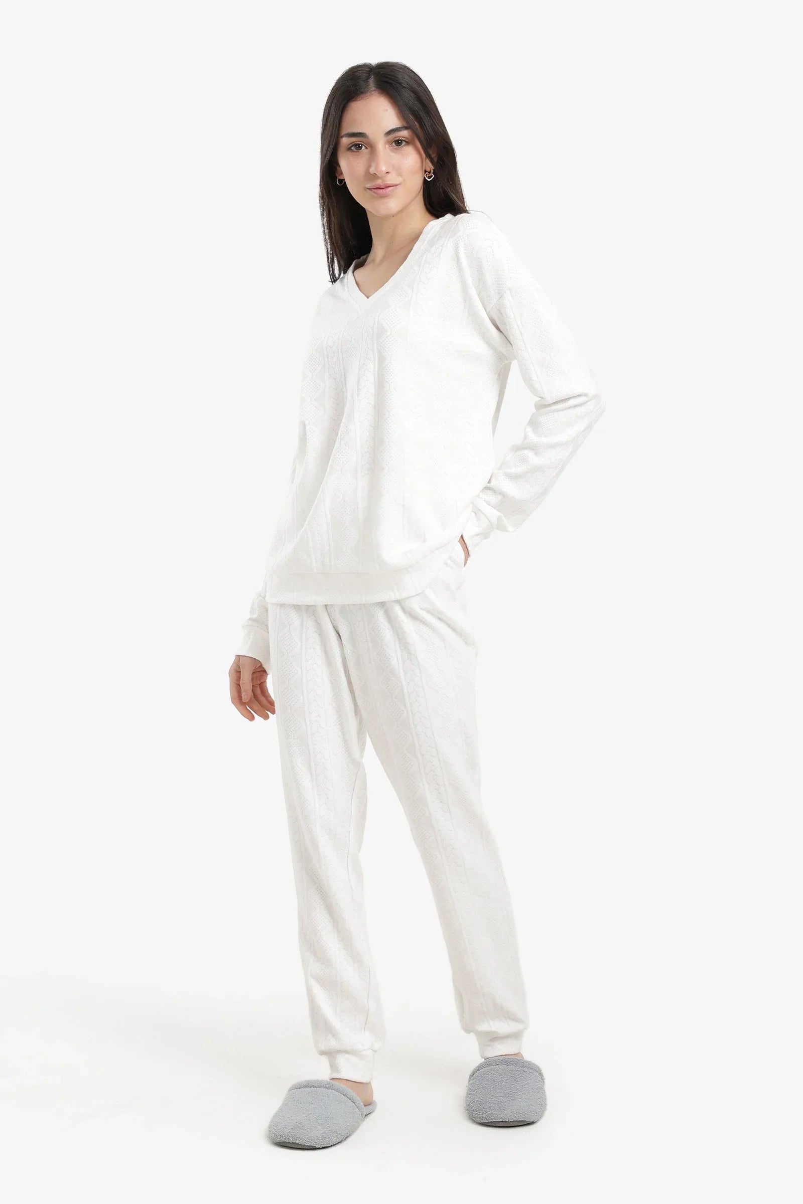 Carina - Cable Knit Pattern Pyjama Set 5