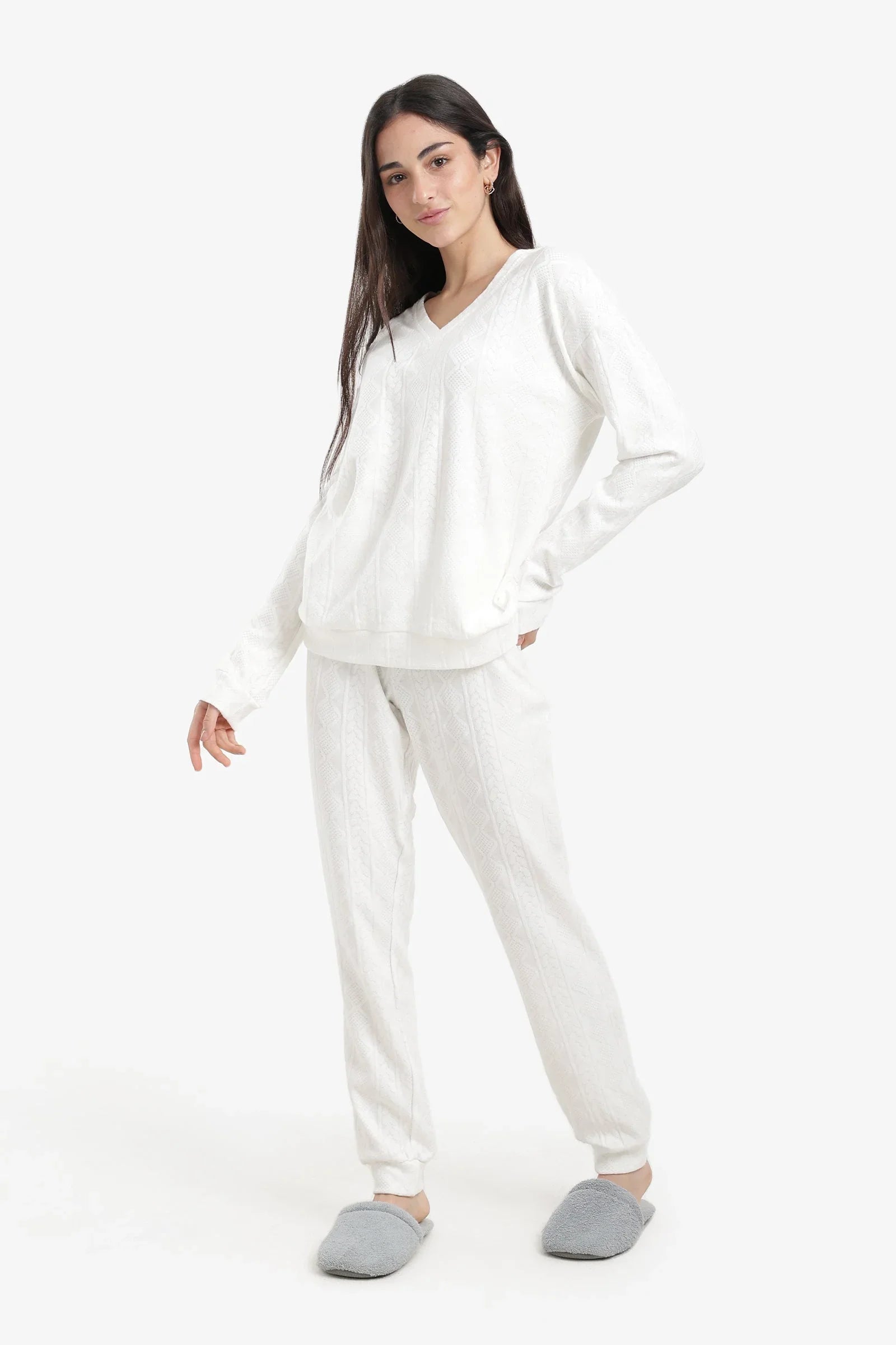 Carina - Cable Knit Pattern Pyjama Set 20