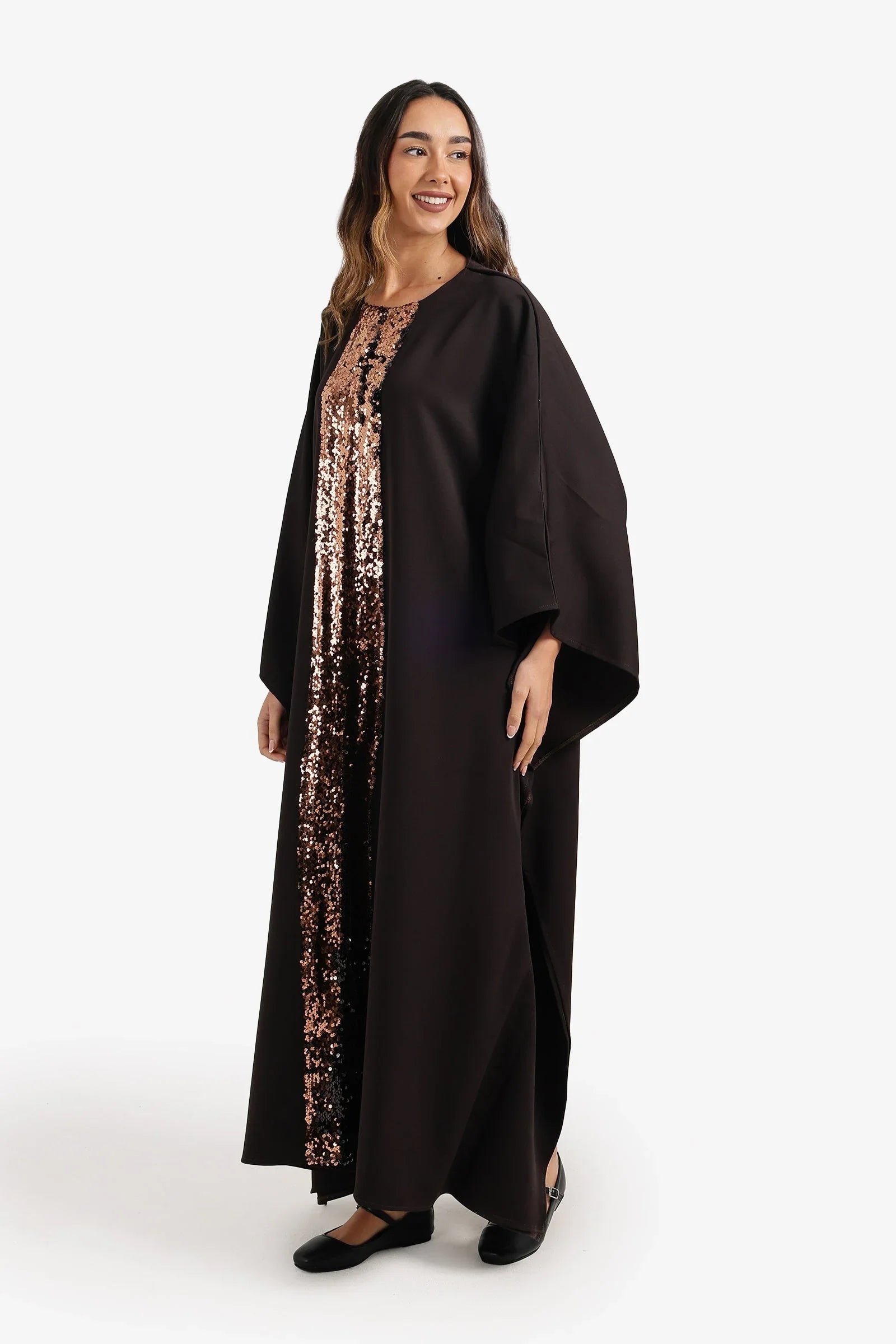 Carina - Shimmering Neckline Abaya 1
