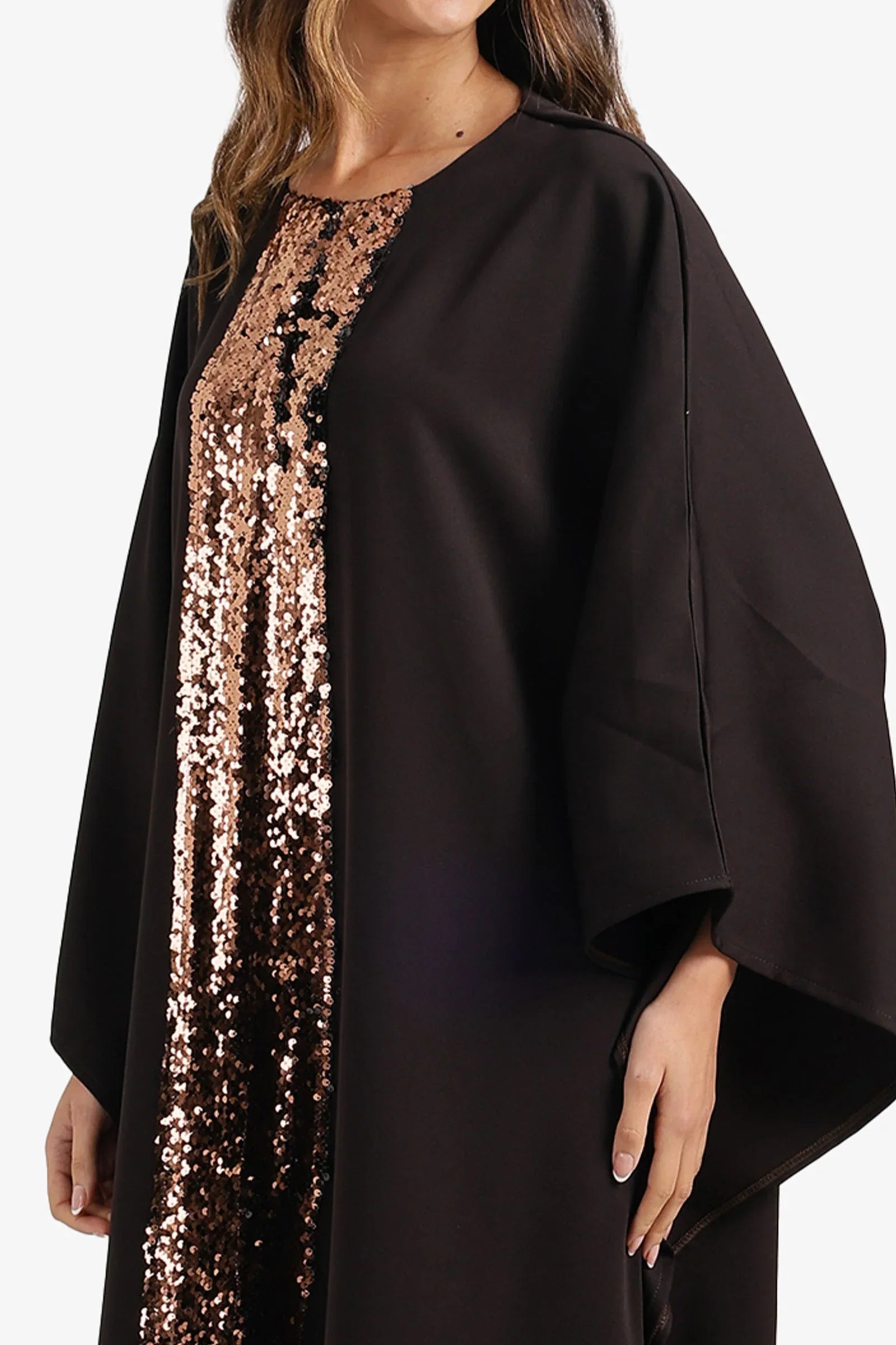 Carina - Shimmering Neckline Abaya 4