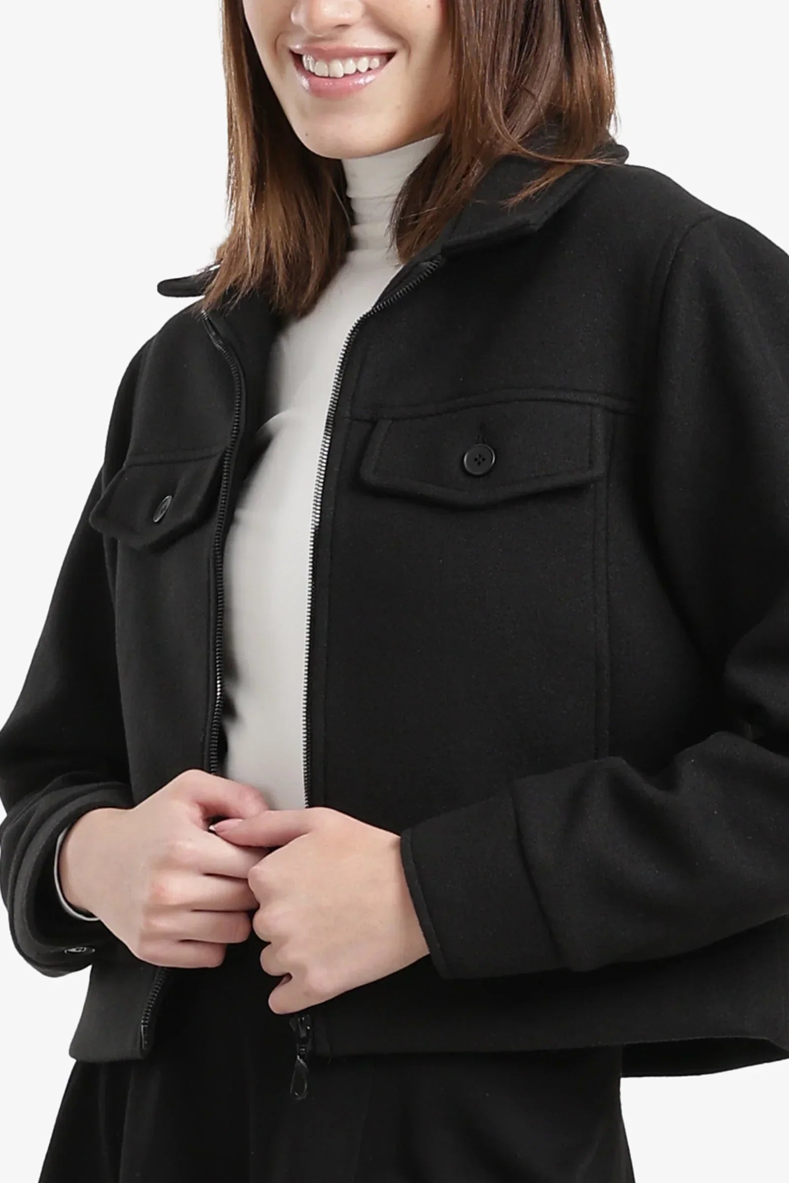 Carina - Flap Pocket Cropped Jacket 3