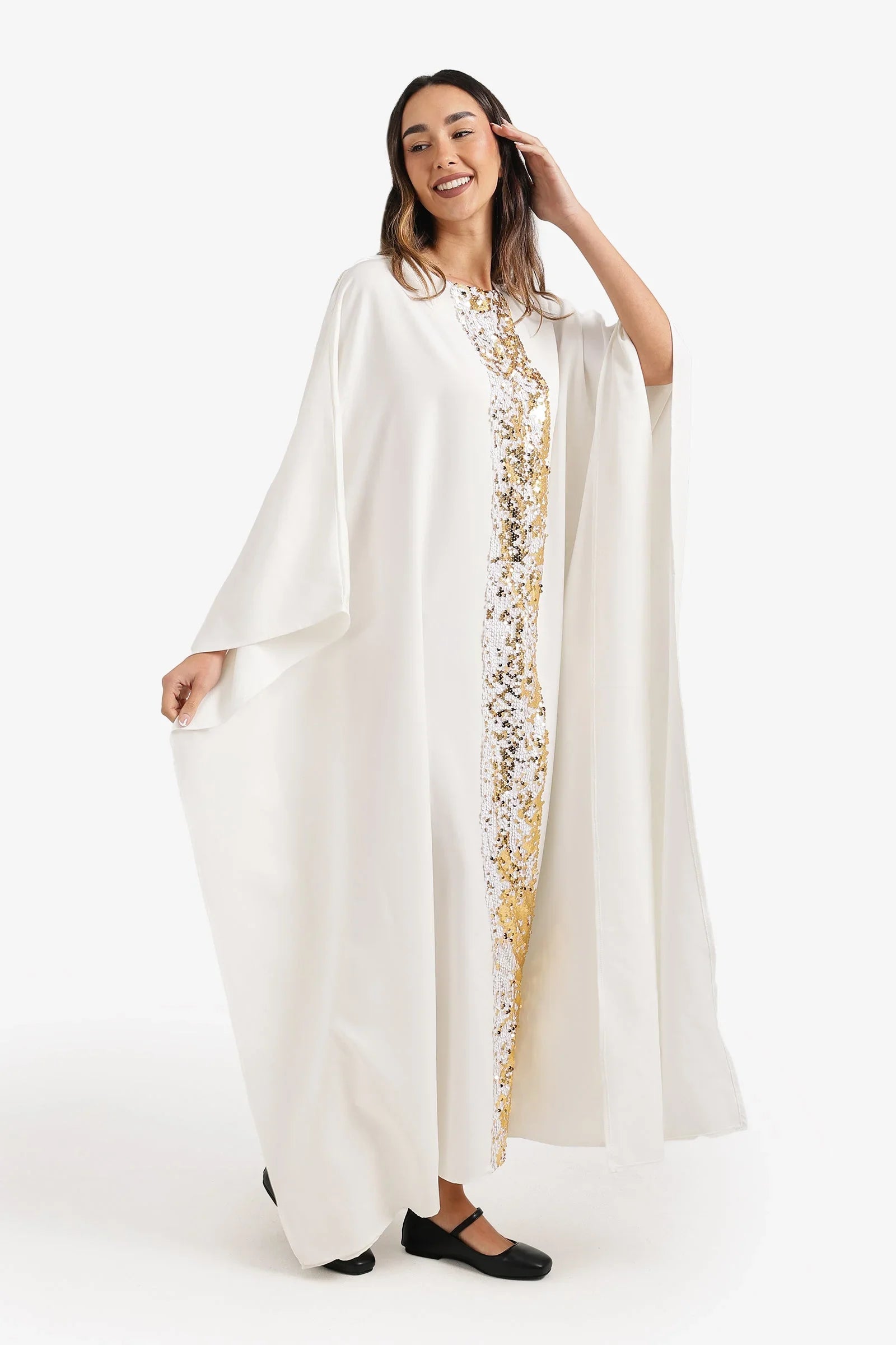Carina - Shimmering Neckline Abaya 5