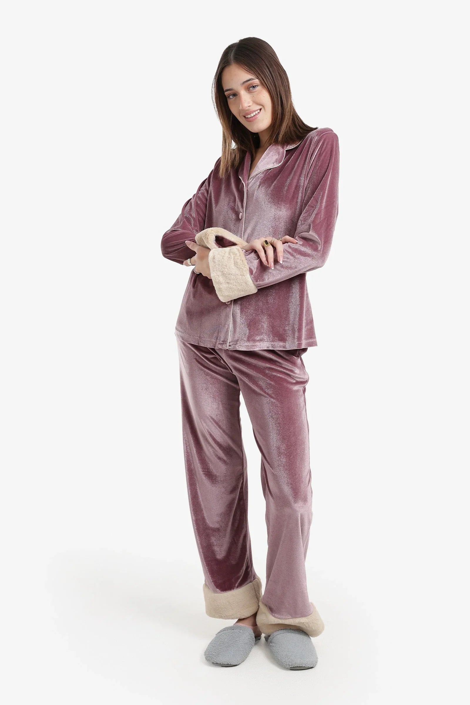 Carina - Velvet Button-Down Pyjama Set 23