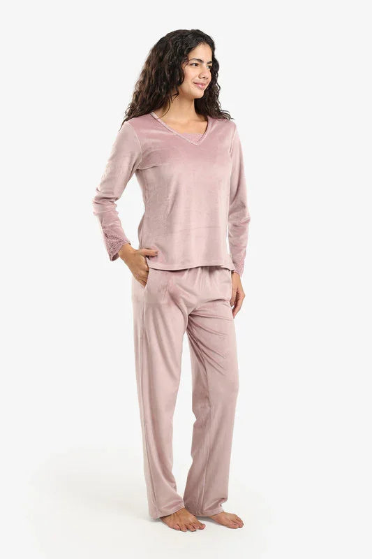 Carina - V-Neck with Lace Pyjama Set 12