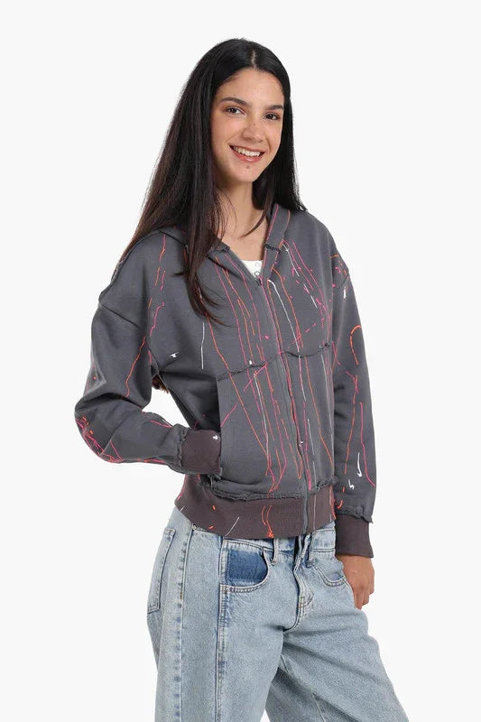 Carina - Lounge Jacket with Abstract Streaks 8