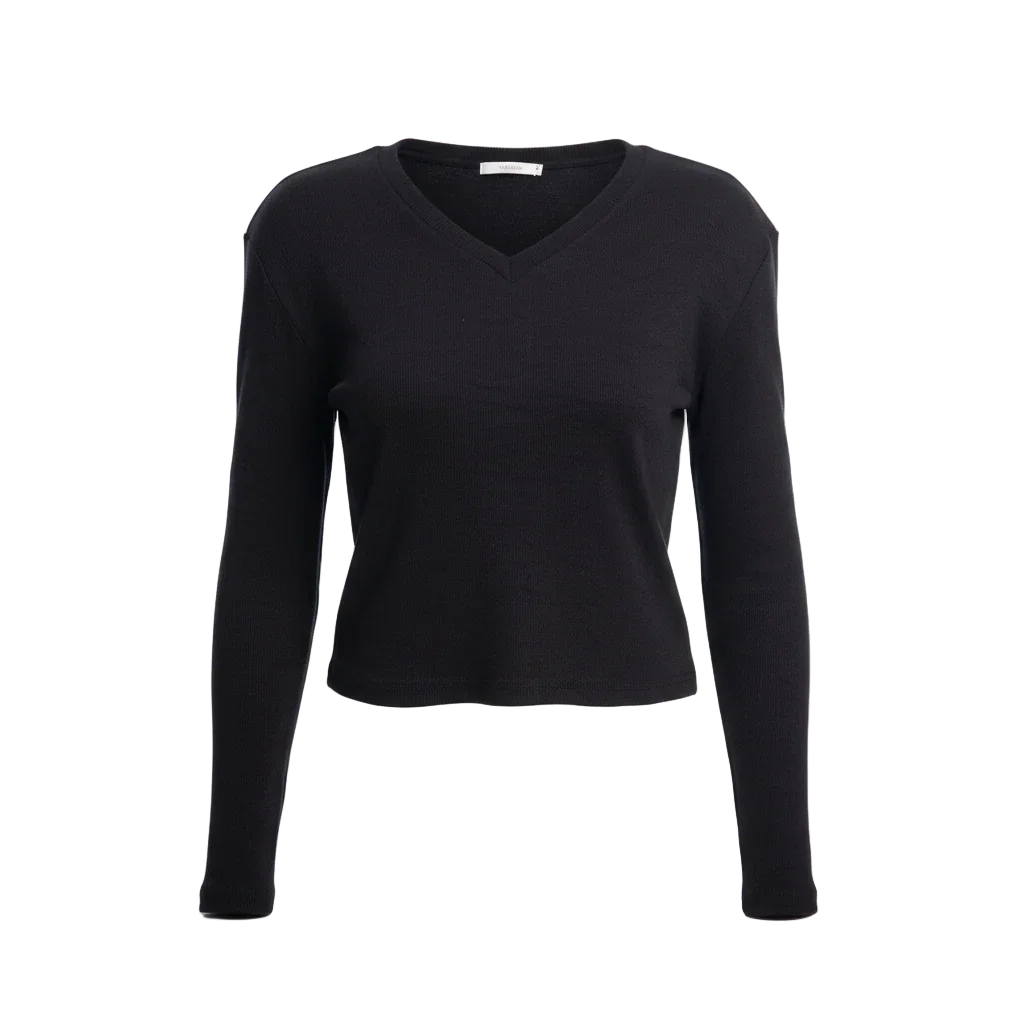 Viva - Long Sleeve V-Neck Top 1