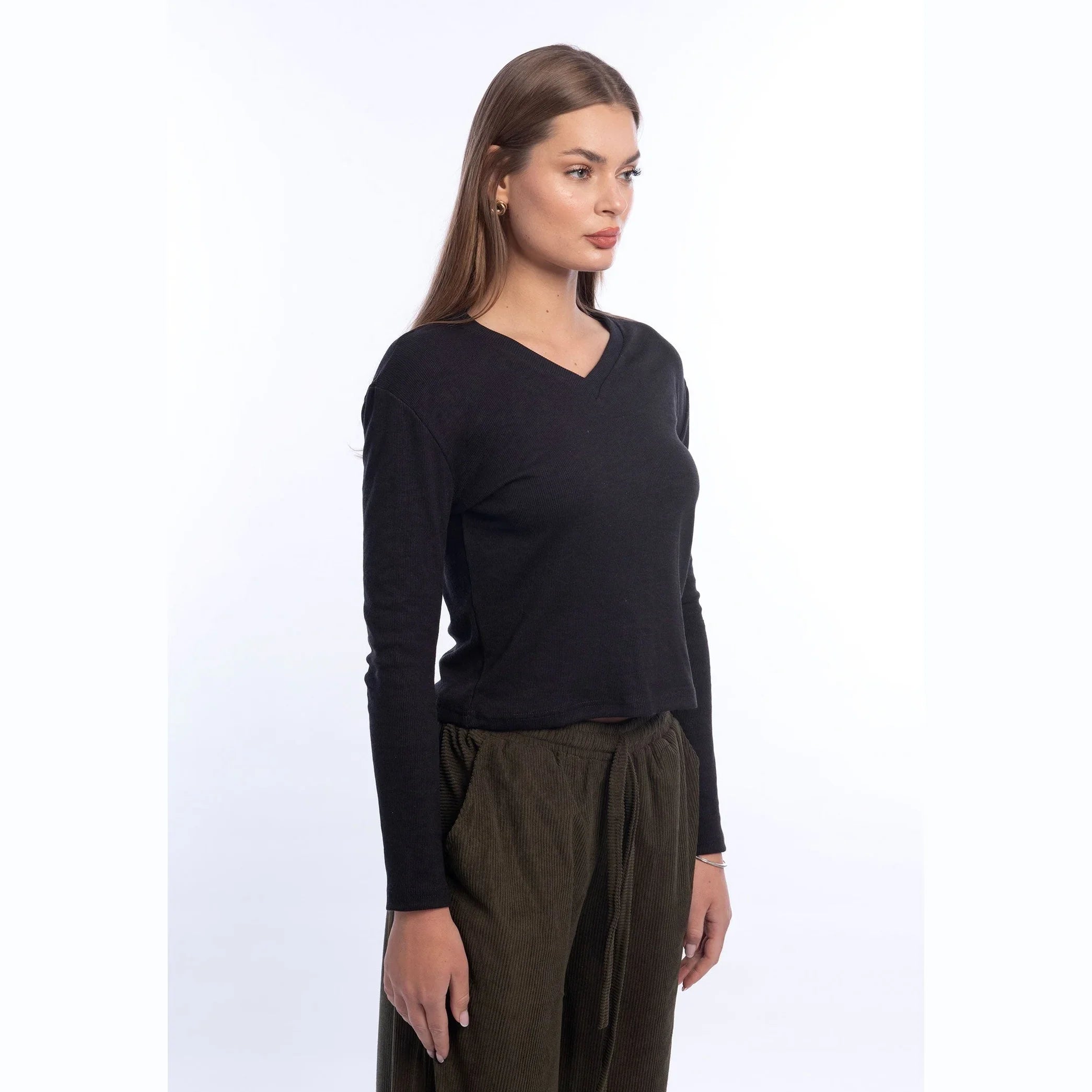 Viva - Long Sleeve V-Neck Top 4