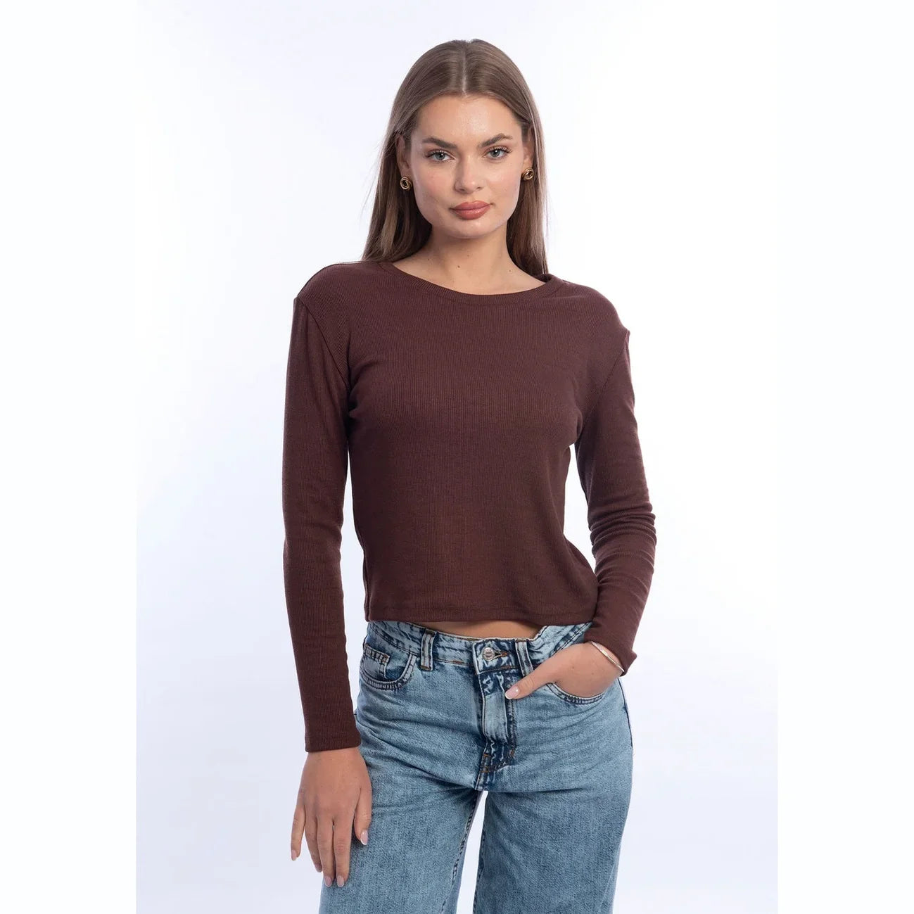 Viva - Long-sleeve Rounded-Neck Top 9