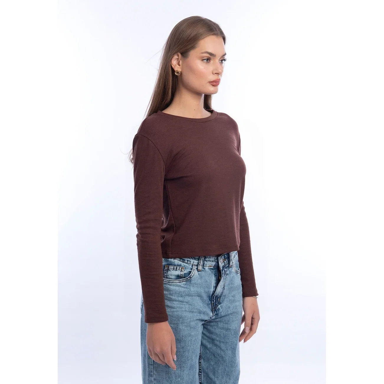 Viva - Long-sleeve Rounded-Neck Top 7