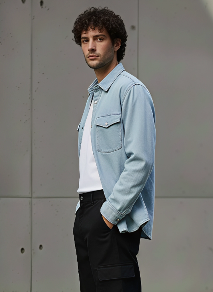 Unisex Jeans Shirts - Light Blue W - NAS Trends 1