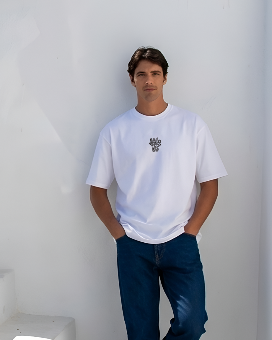Koshary Men Oversized SS T-Shirt - Off White - NAS Trends