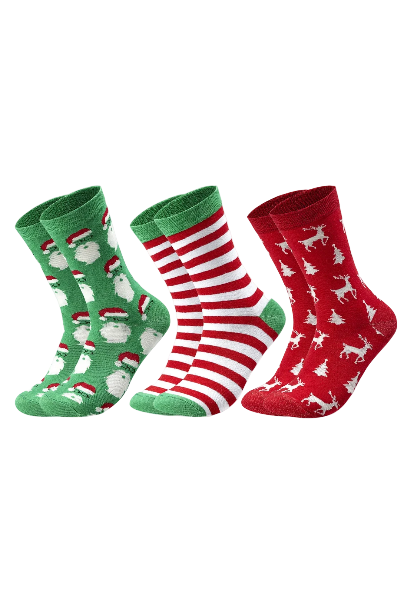 Sam Socks - Women Set Of 3 Long Christmas Gift Socks Multi Color 1