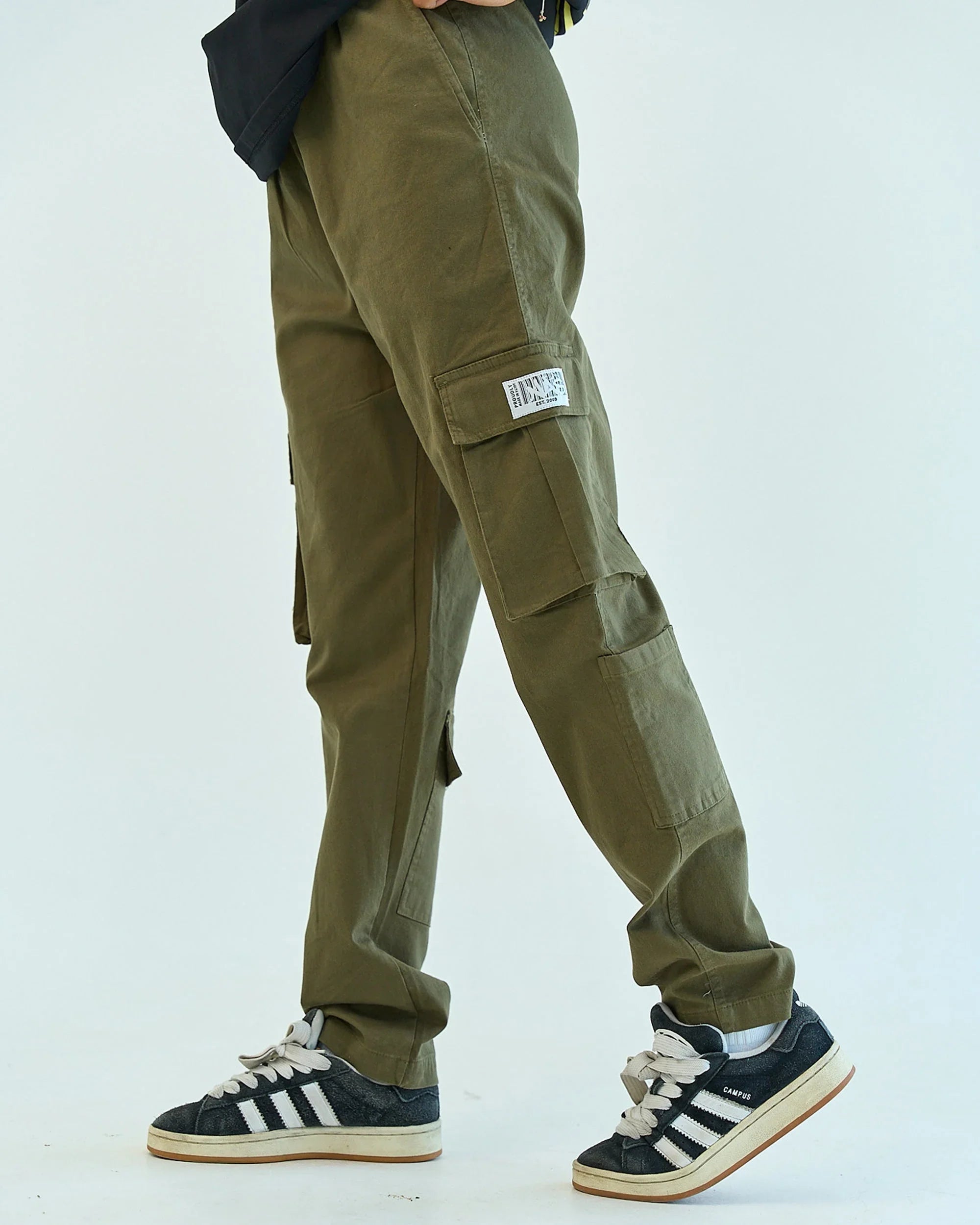NAS Trends - Basic Unisex Cargo Pants - Dark Olive 1