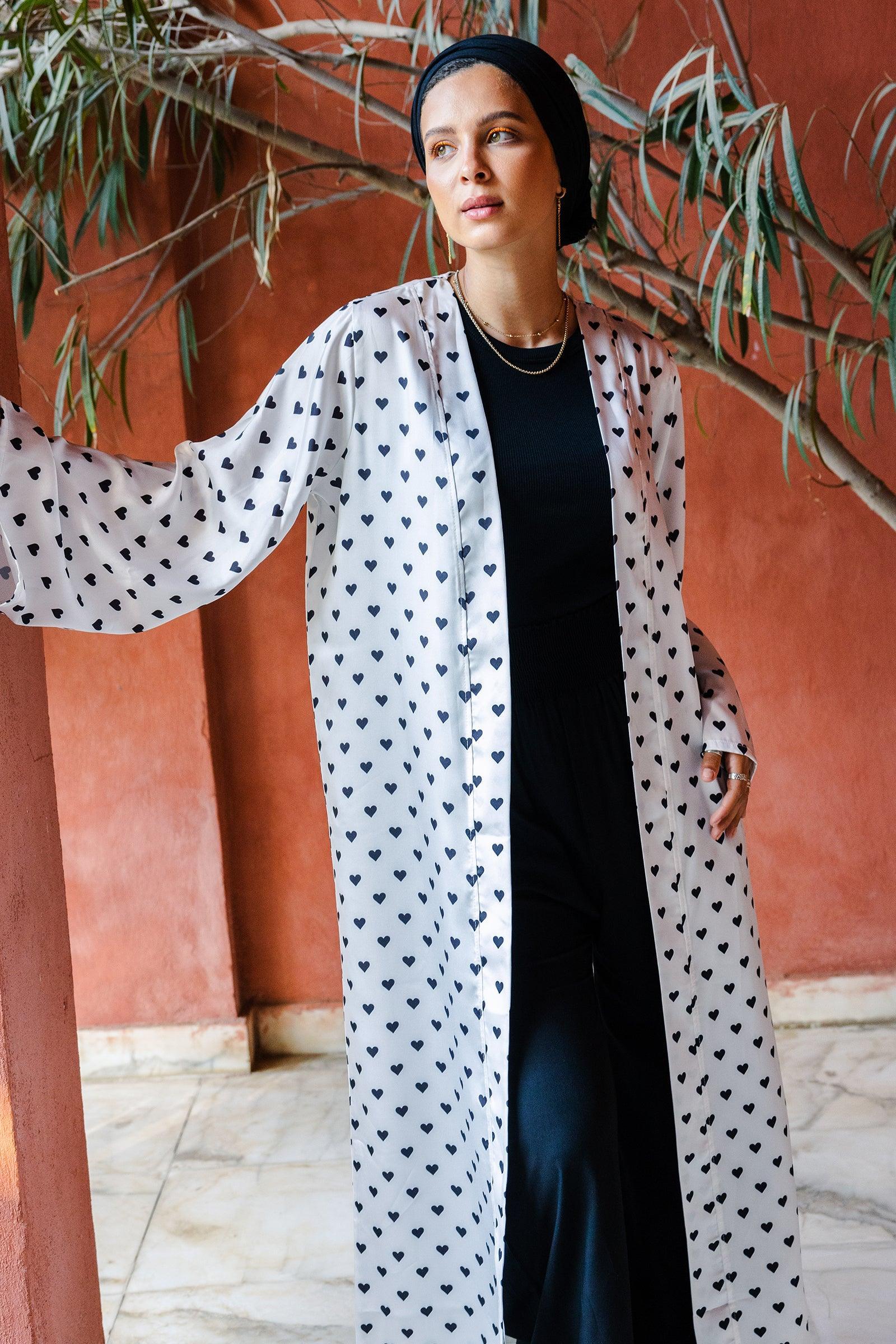 Clue - Satin Heart Printed Kimono 1