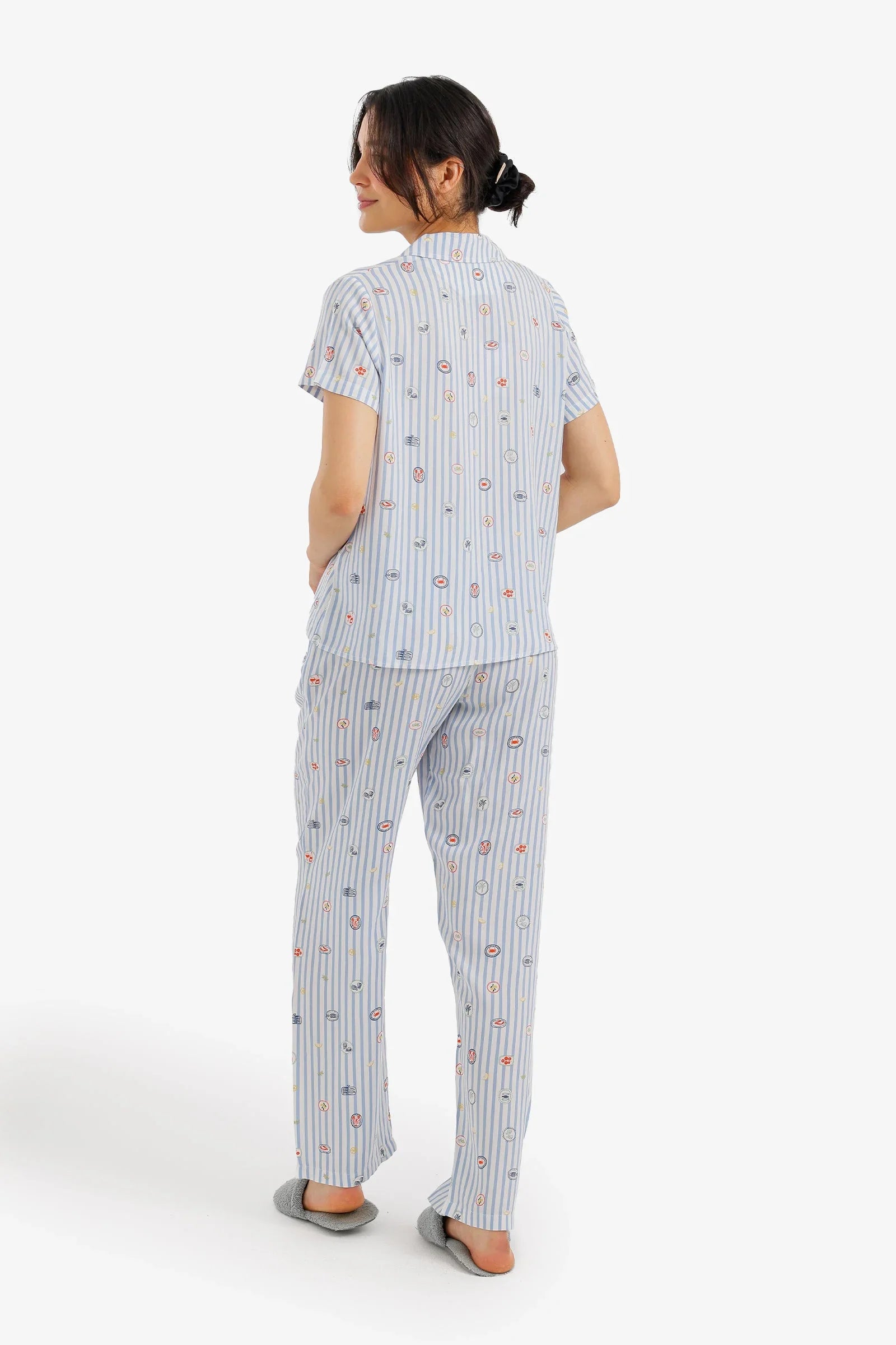 Striped Mini Print Pyjama Set - Carina - Babazzaro