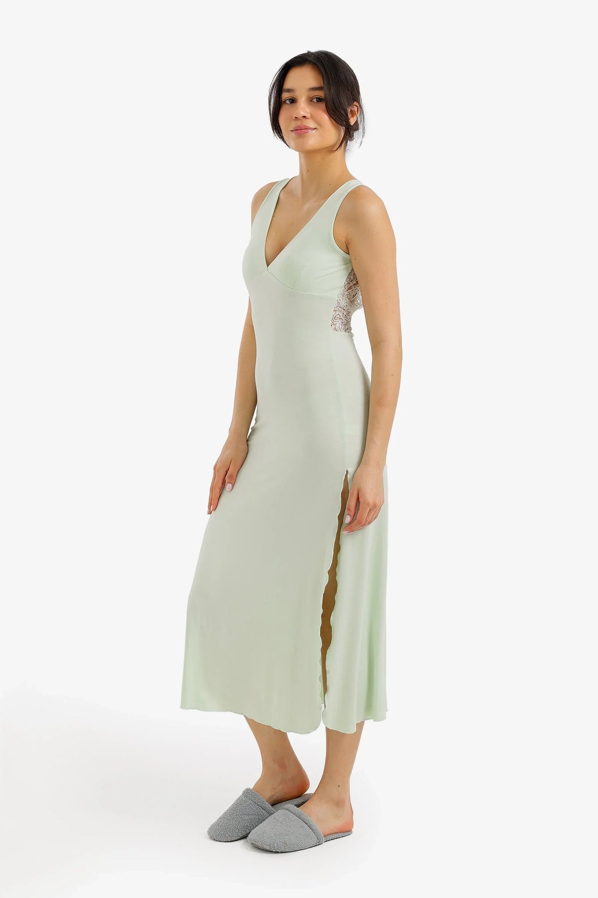 Side-Slit Midi Nightgown - Carina 17