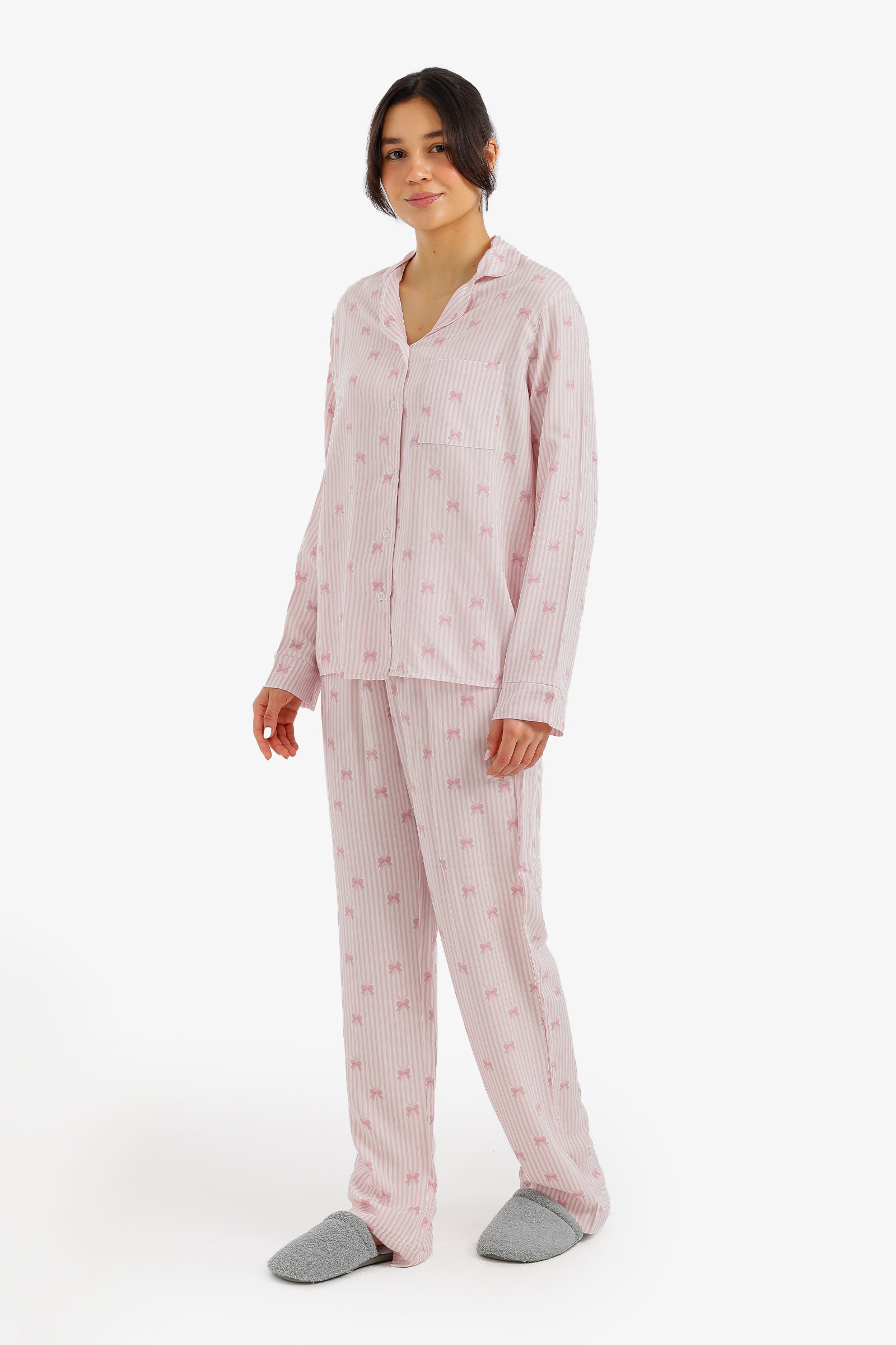Striped Bow Pyjama Set - Carina - Babazzaro