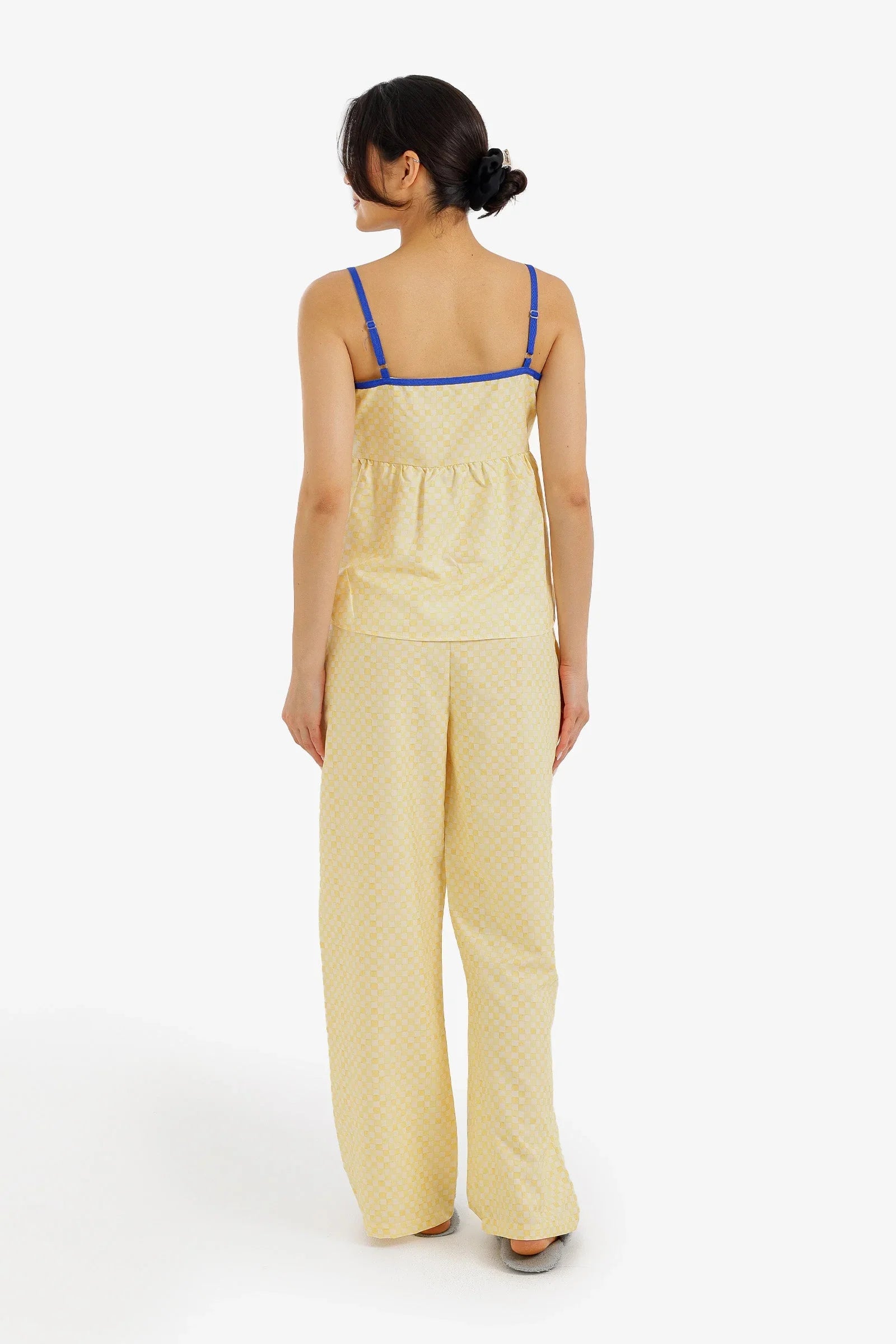 Sleeveless Checkered Pyjama Set - Carina - Babazzaro