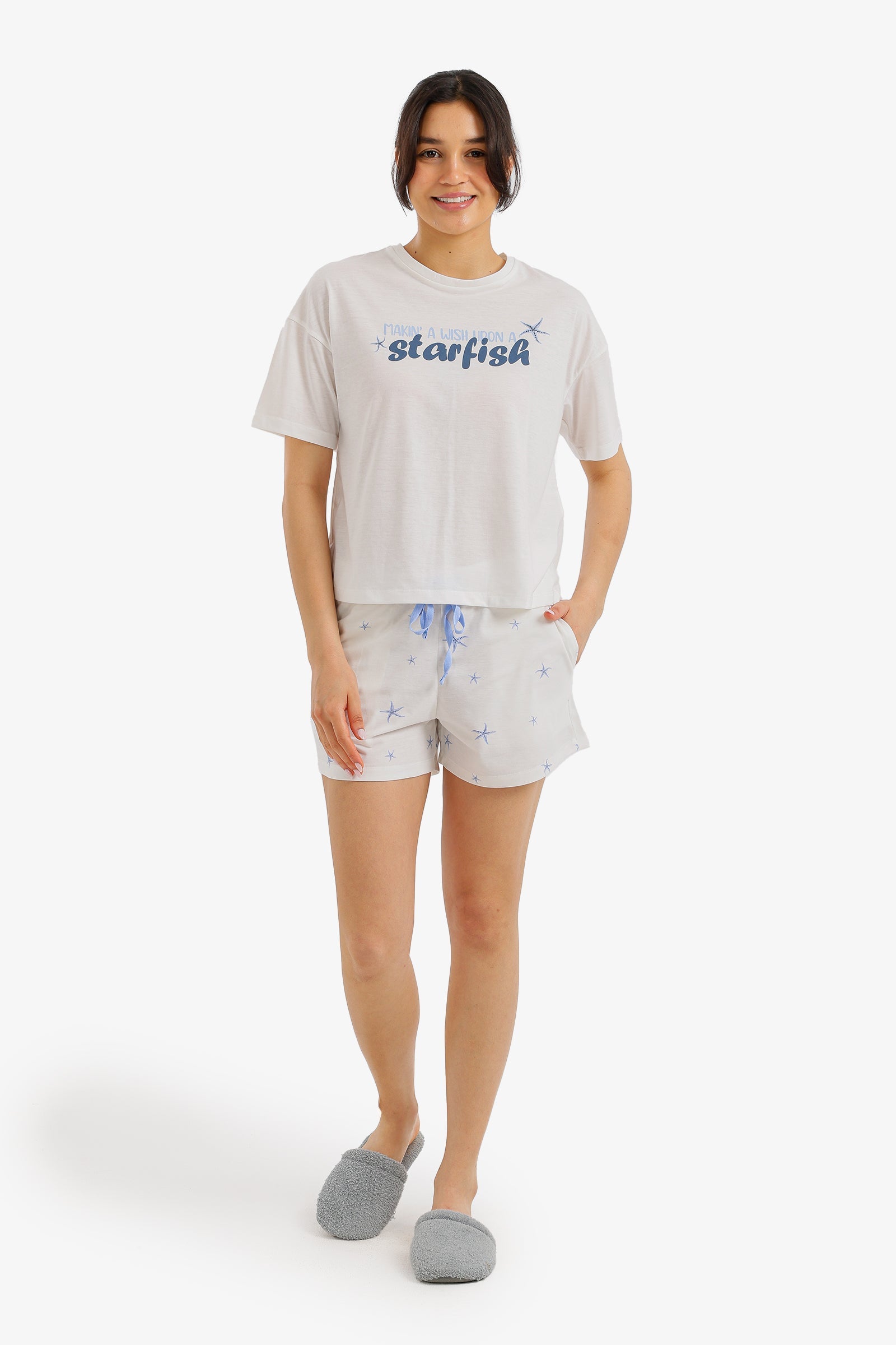 Starfish Text Pajama Set - Carina - Babazzaro