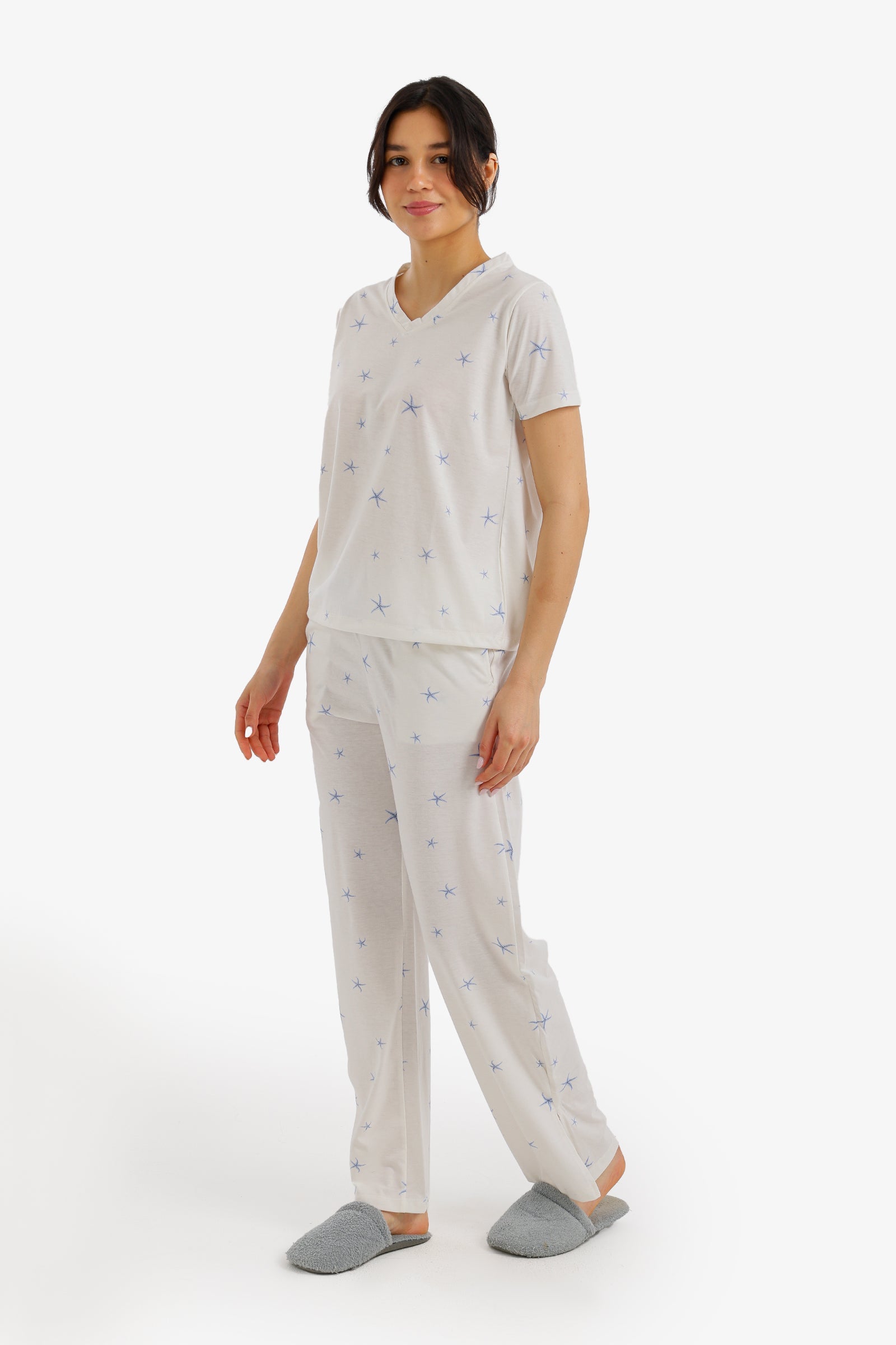 Star Print Cotton Pajama Set - Carina - Babazzaro