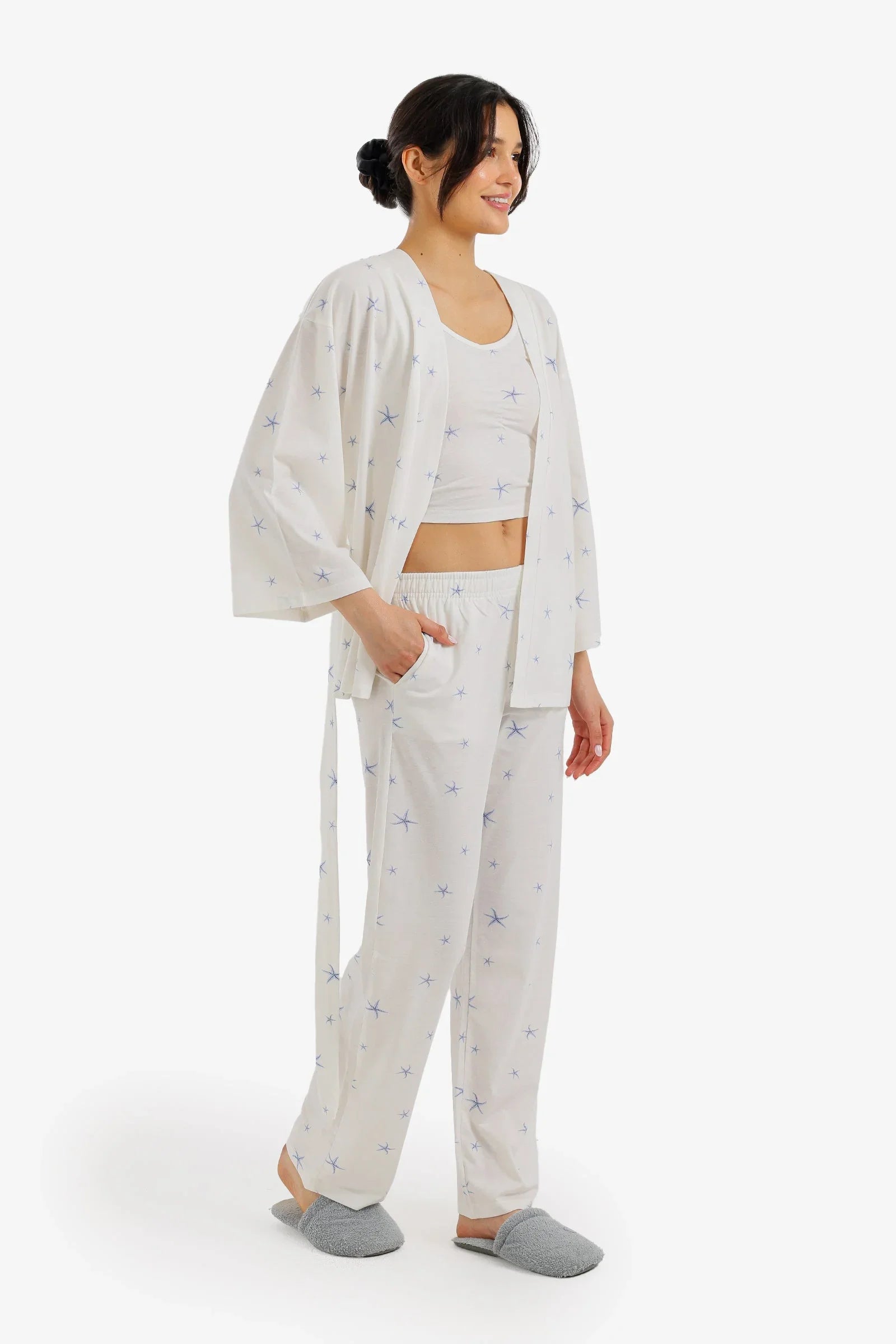 3 - Piece Star Print Pajama Set - Carina - Babazzaro