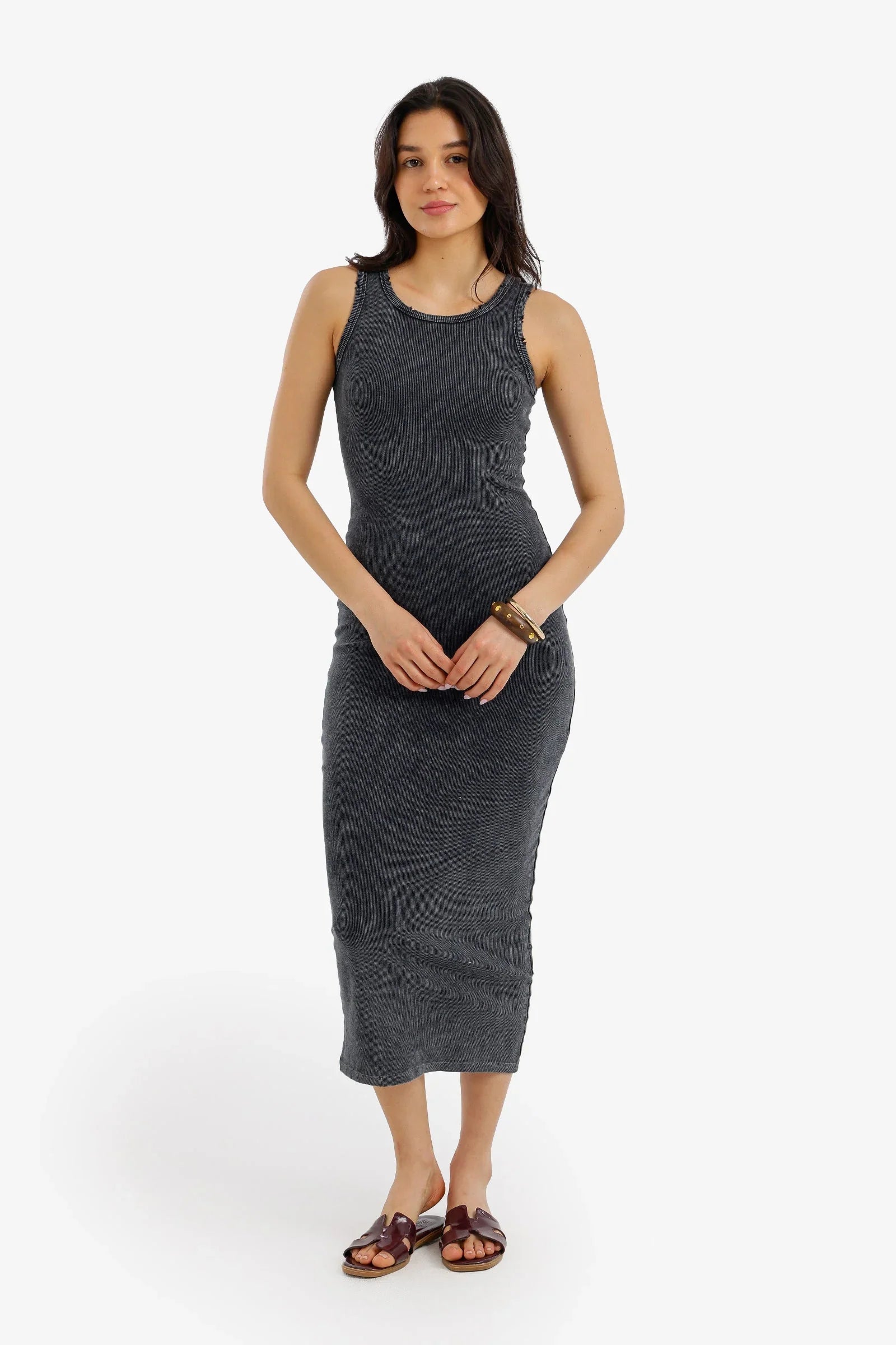 Ribbed Washed Midi Dress - Carina 4