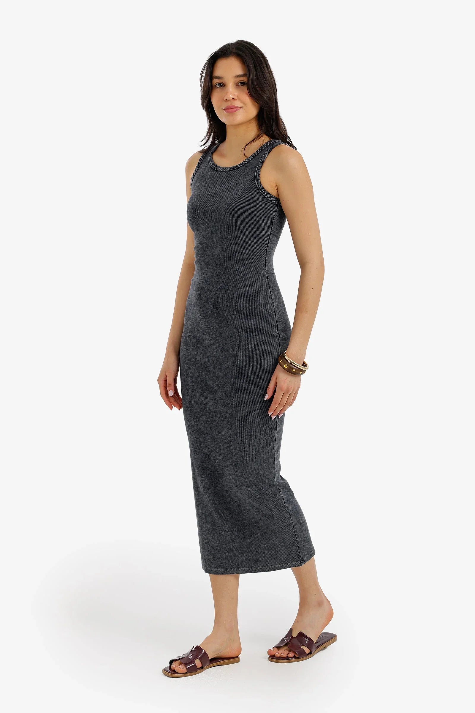 Ribbed Washed Midi Dress - Carina 2