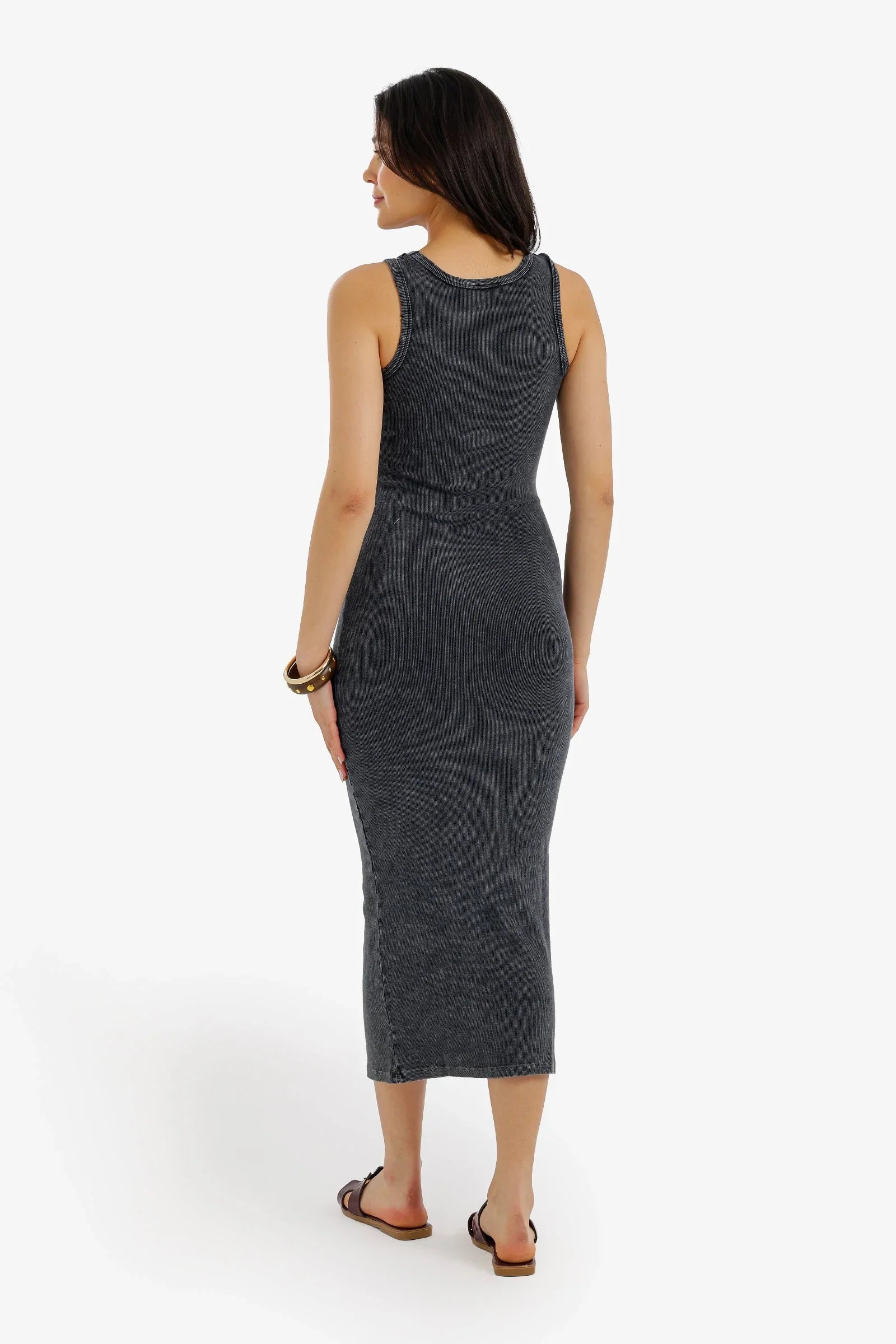 Ribbed Washed Midi Dress - Carina 3