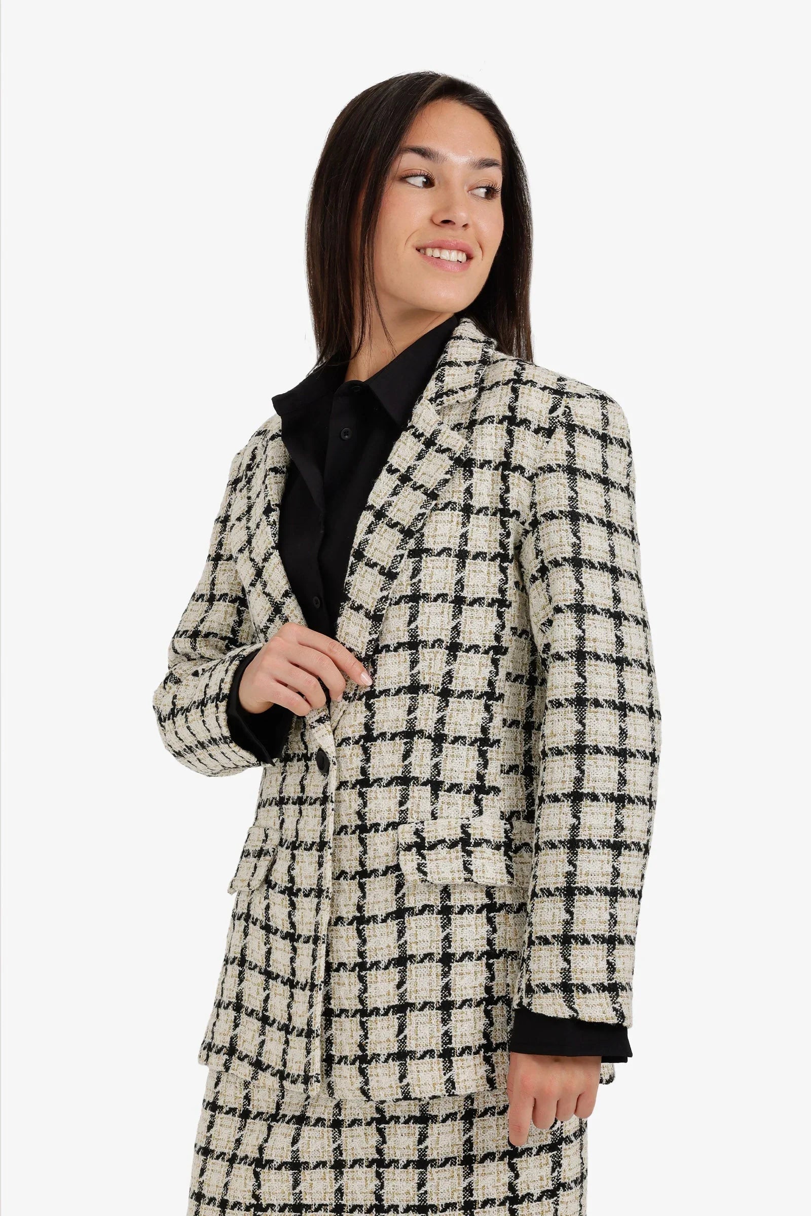 Houndstooth Notch - Collar Blazer - Clue - Babazzaro