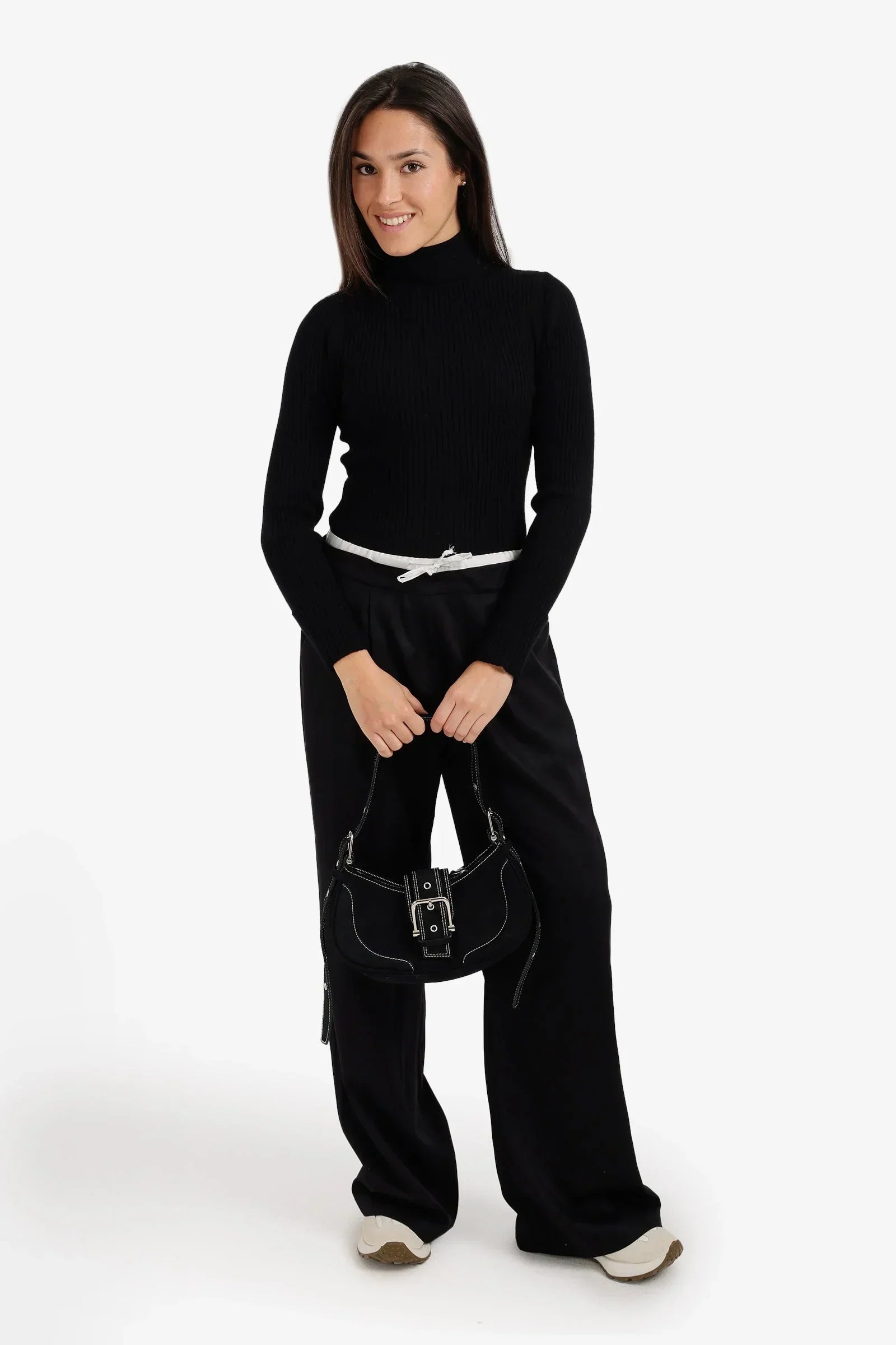 Clue - Contrast Double-Waistband Pants 1