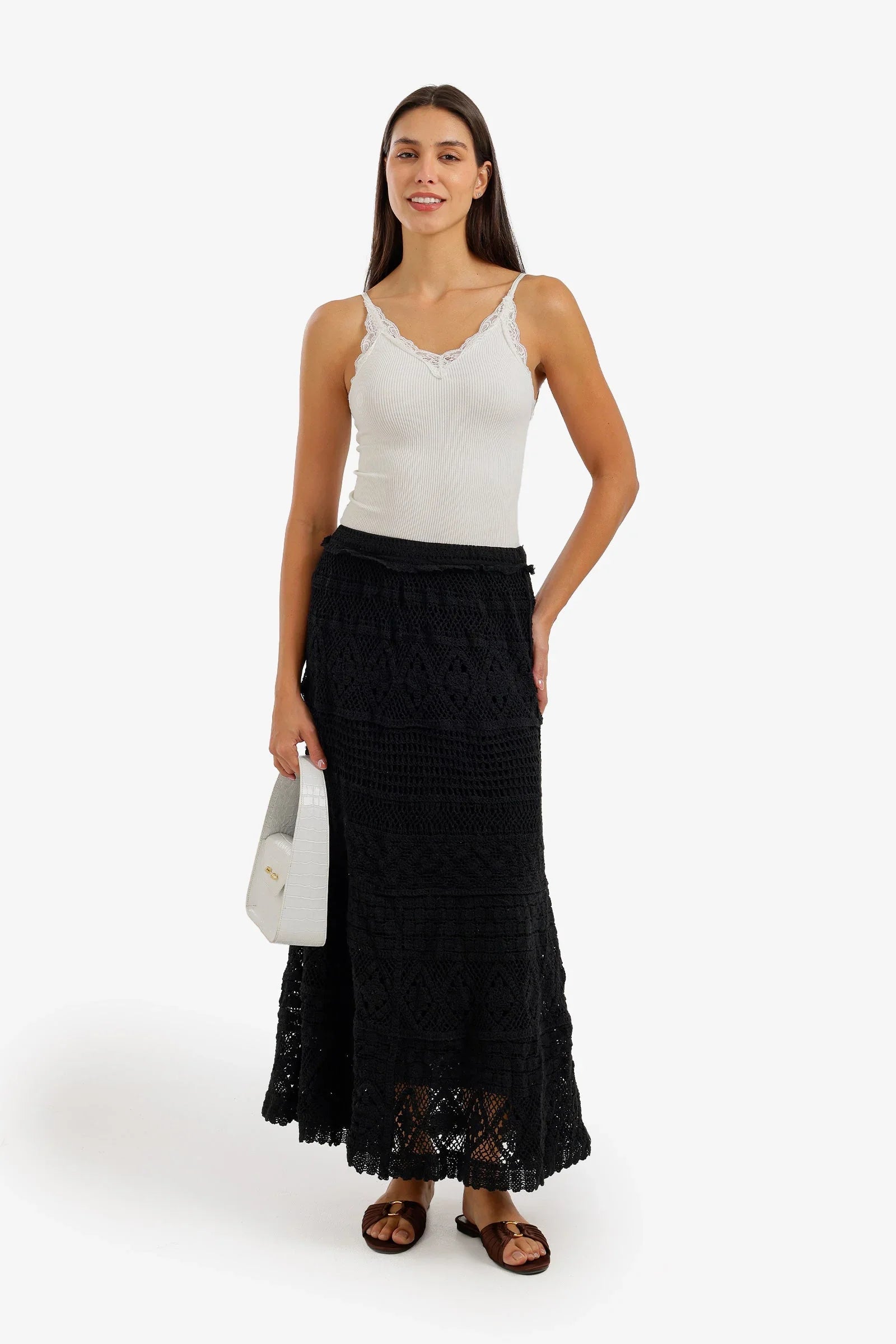 Tiered Crochet Maxi Skirt - Carina 1
