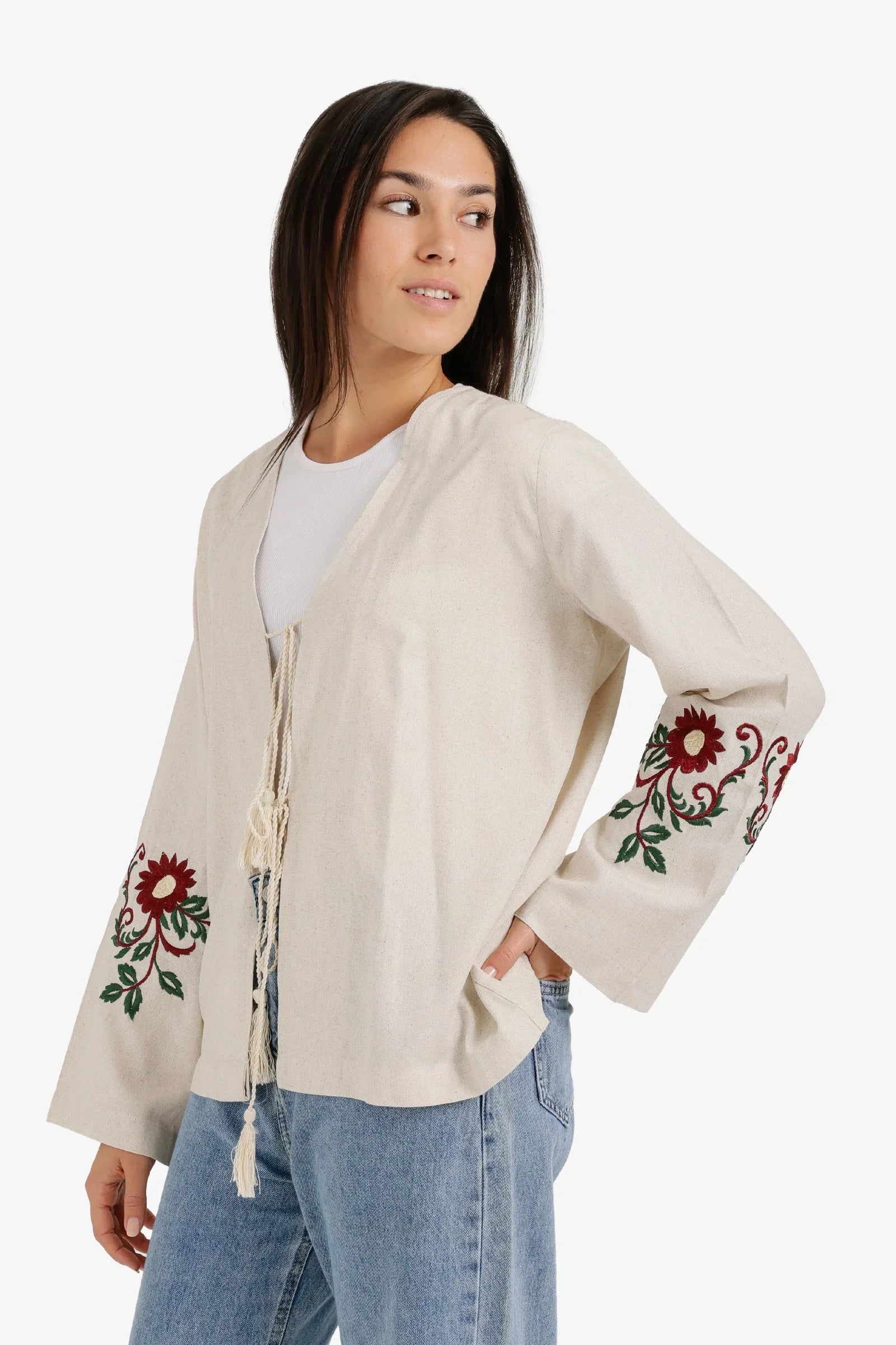 Clue - Tassel Tie-Front Kimono 1