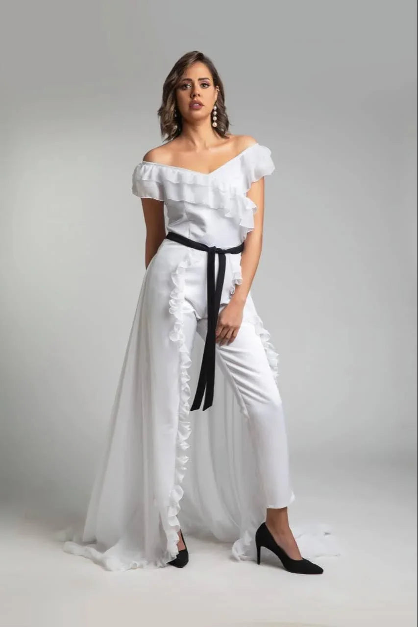 Reehan - Ruffled jumpsuit, separate overskirt 2