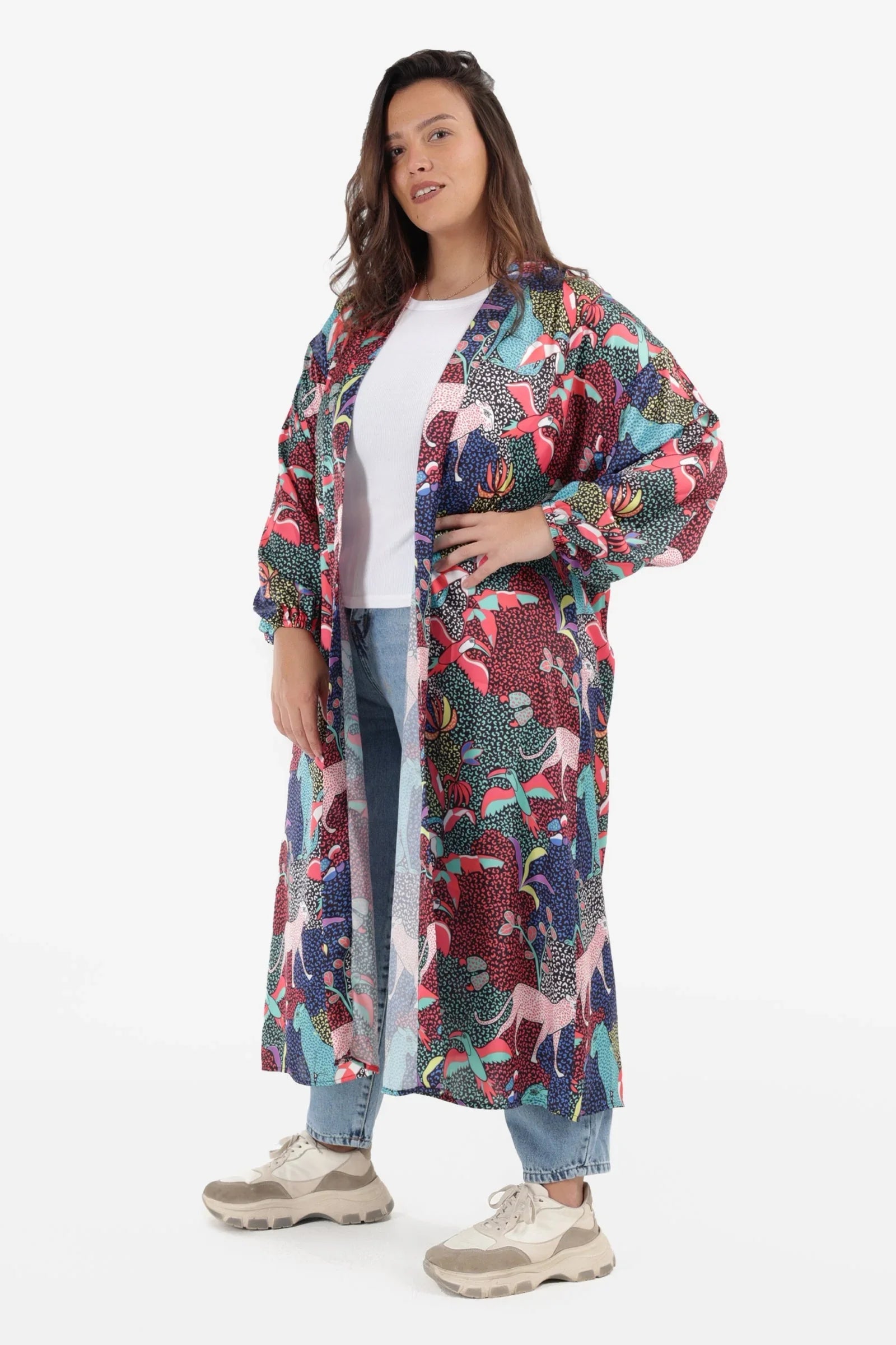 Clue - Animal Print Long Kimono 1 1