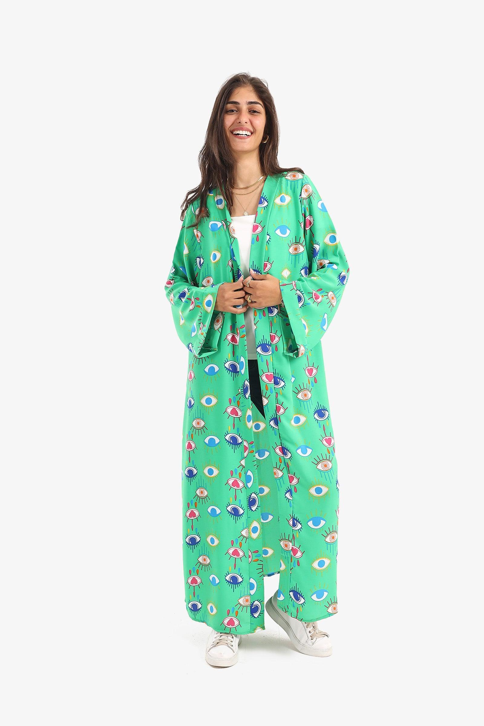 Clue - All Over Eye Print Kimono 1