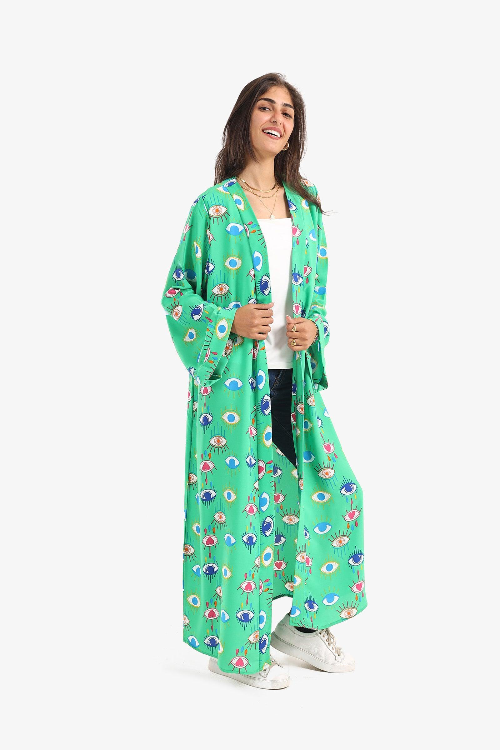 Clue - All Over Eye Print Kimono 2