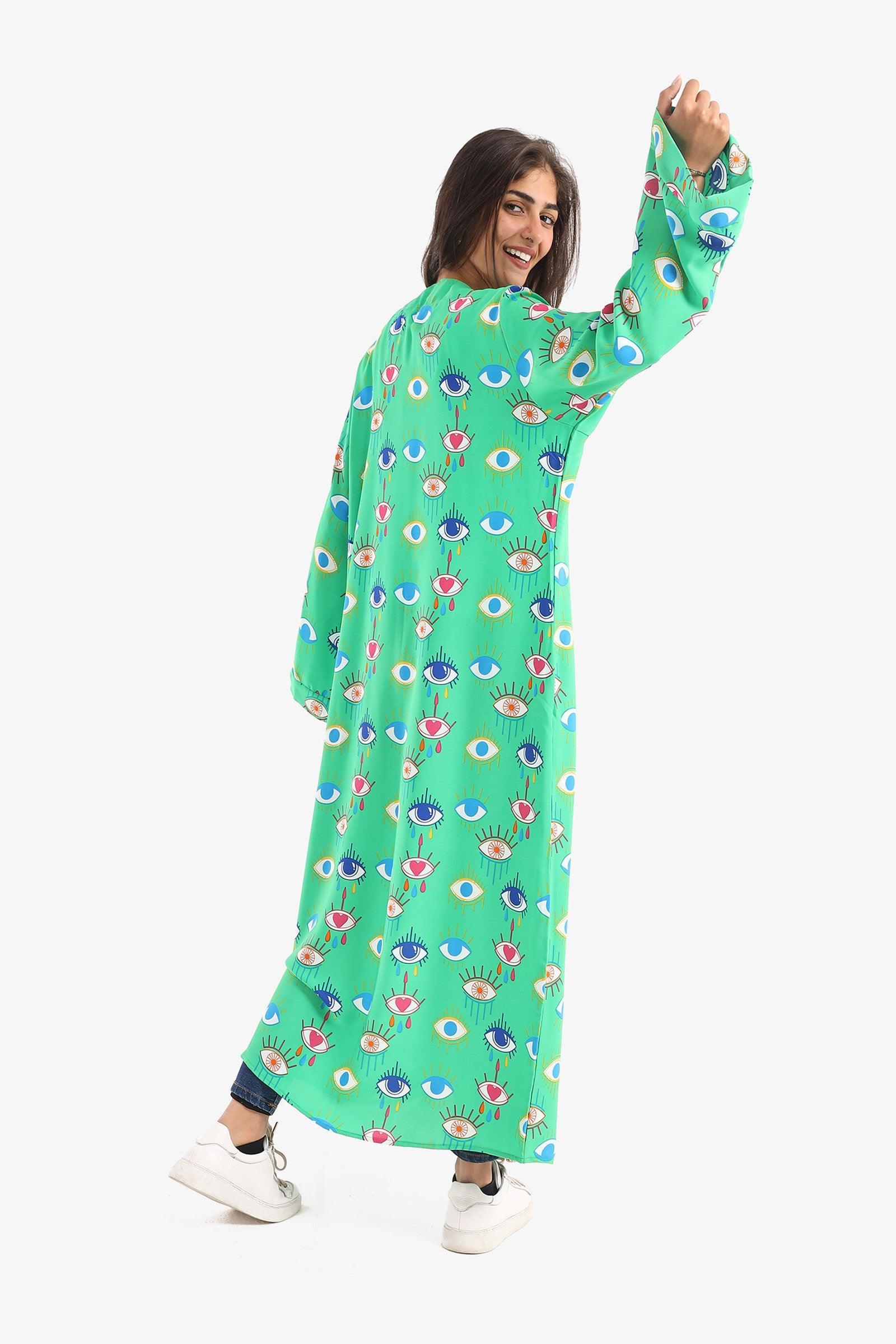 Clue - All Over Eye Print Kimono 3