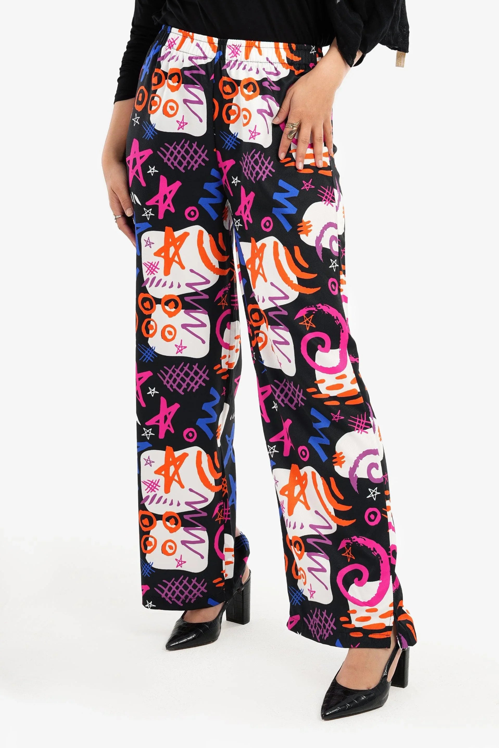 Clue - High Waist Printed Pants 1