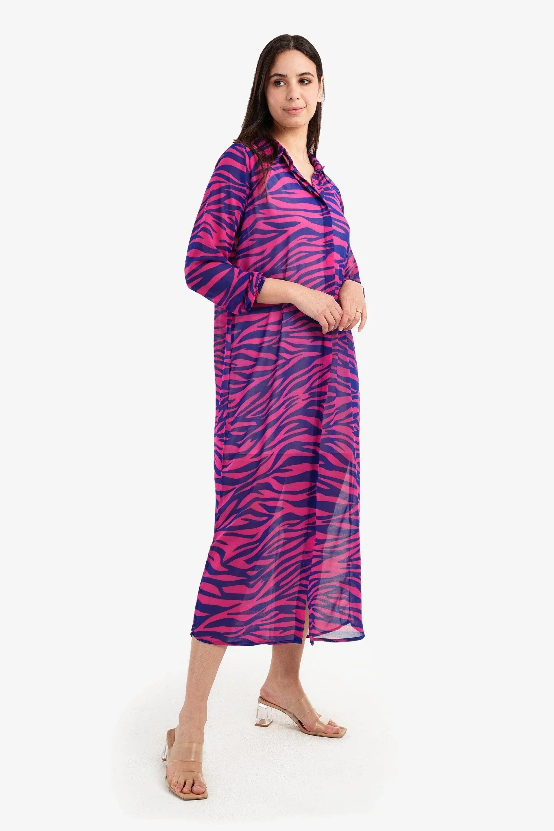 Clue - Chiffon Printed Shirt Dress 1