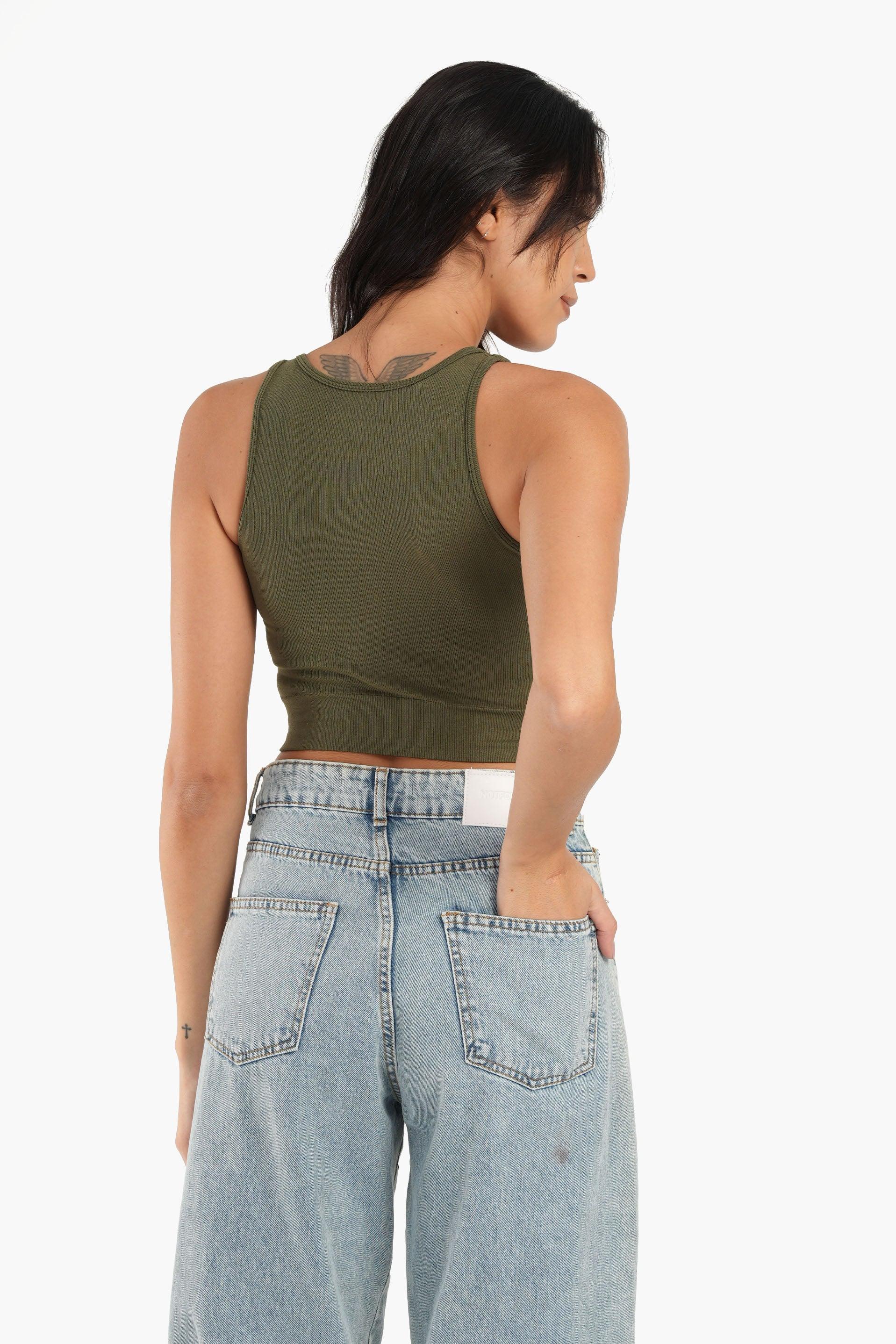 Clue - Sleeveless Ribbed Crop Top 4