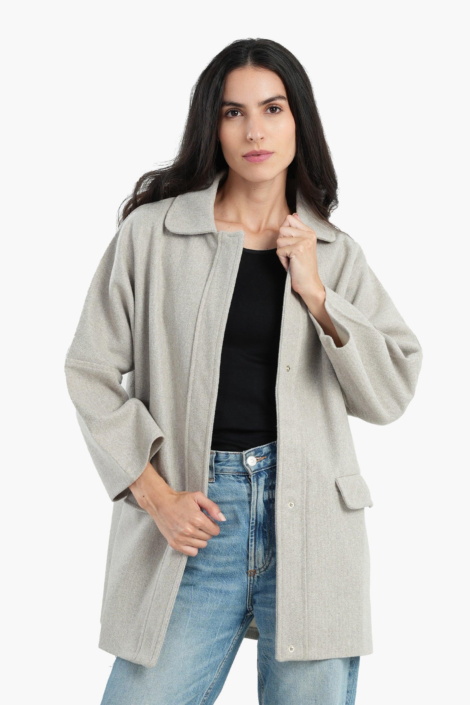 Clue - Wool Blend Collared Coat 1