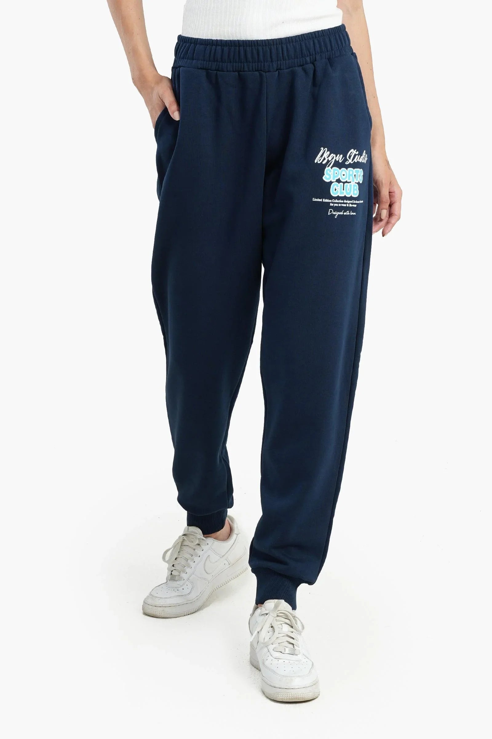 Clue - Navy Cotton Lounge Joggers 1