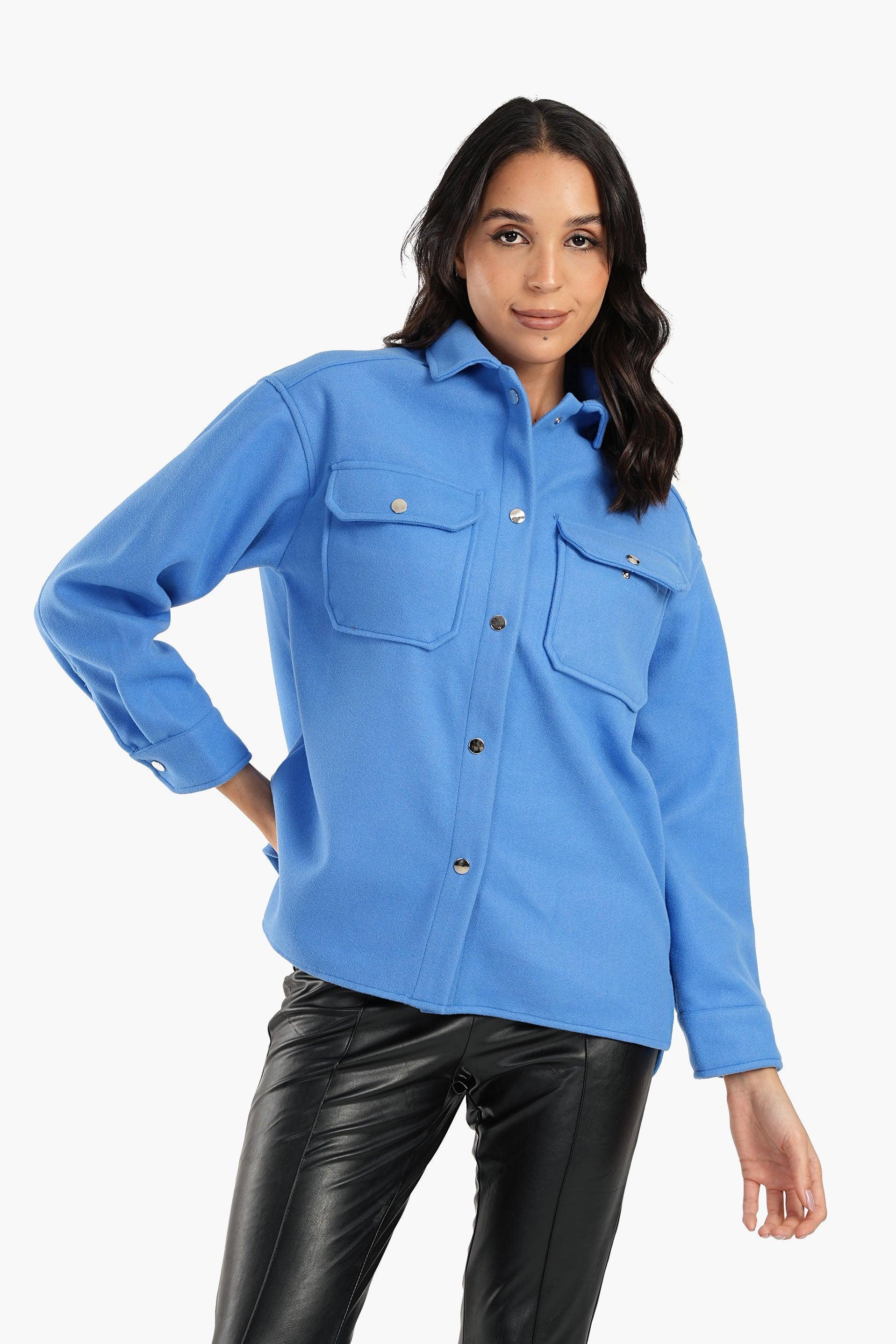 Clue - Blue Fleece Oversized Shirt 1