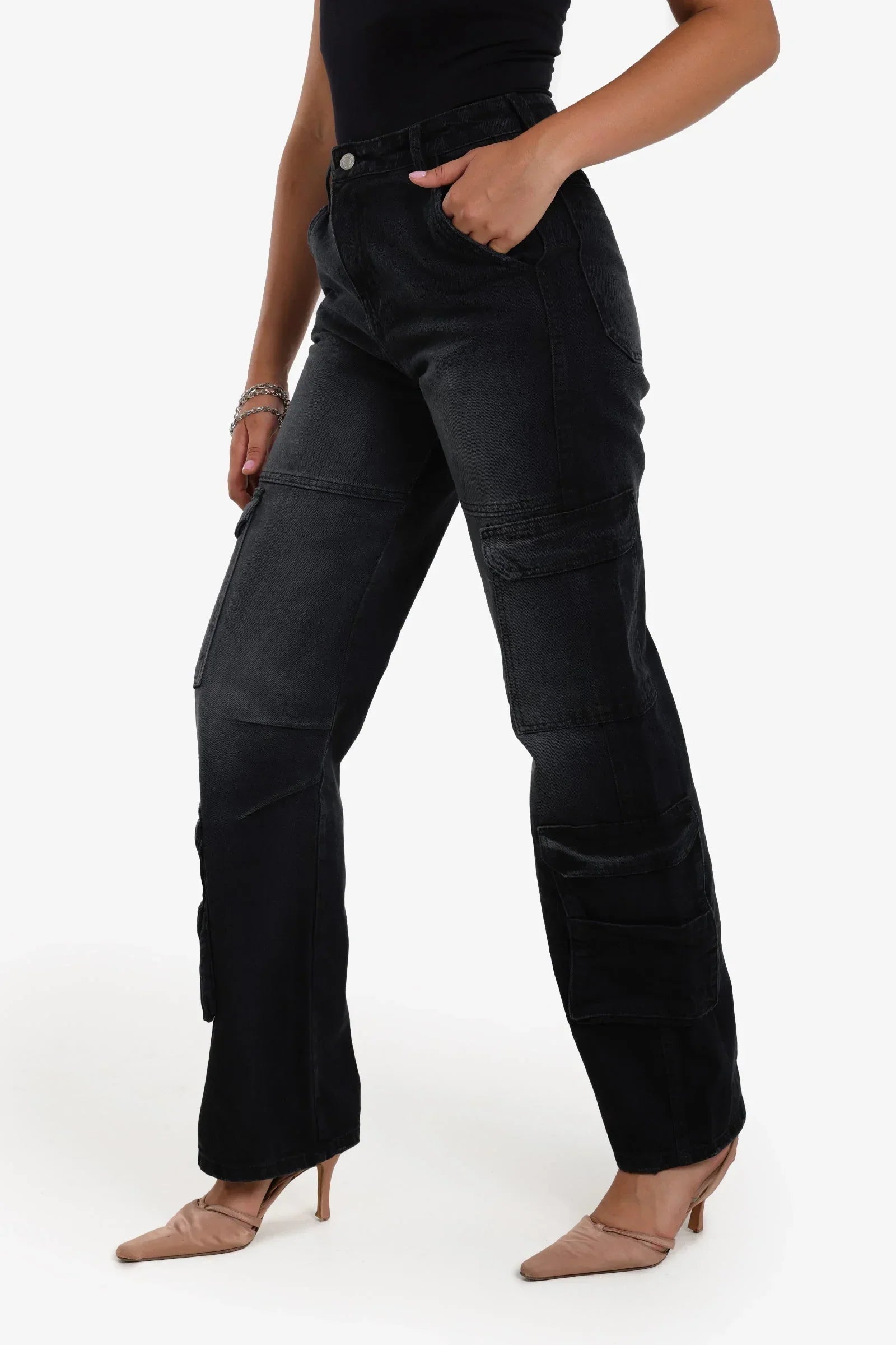 Clue - Denim Cargo Pants 5