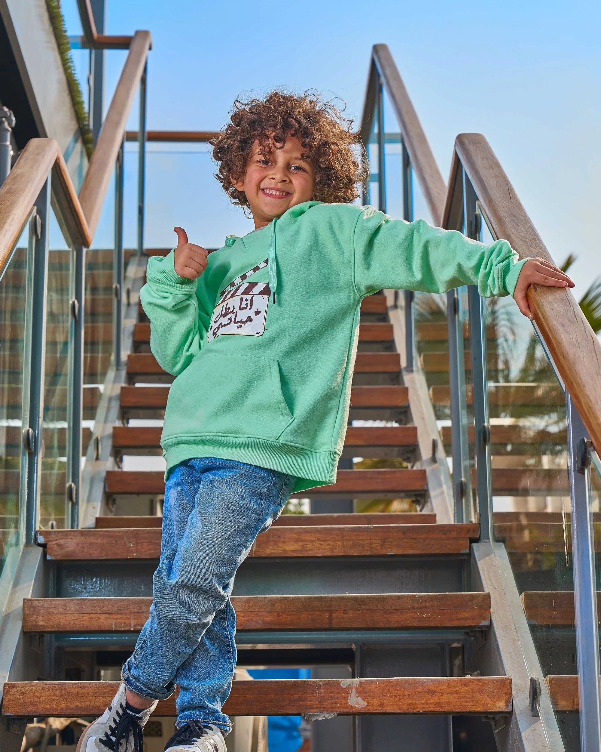 NAS Trends - Im My Own Hero Kids Oversized Hoodie-mint Green 1